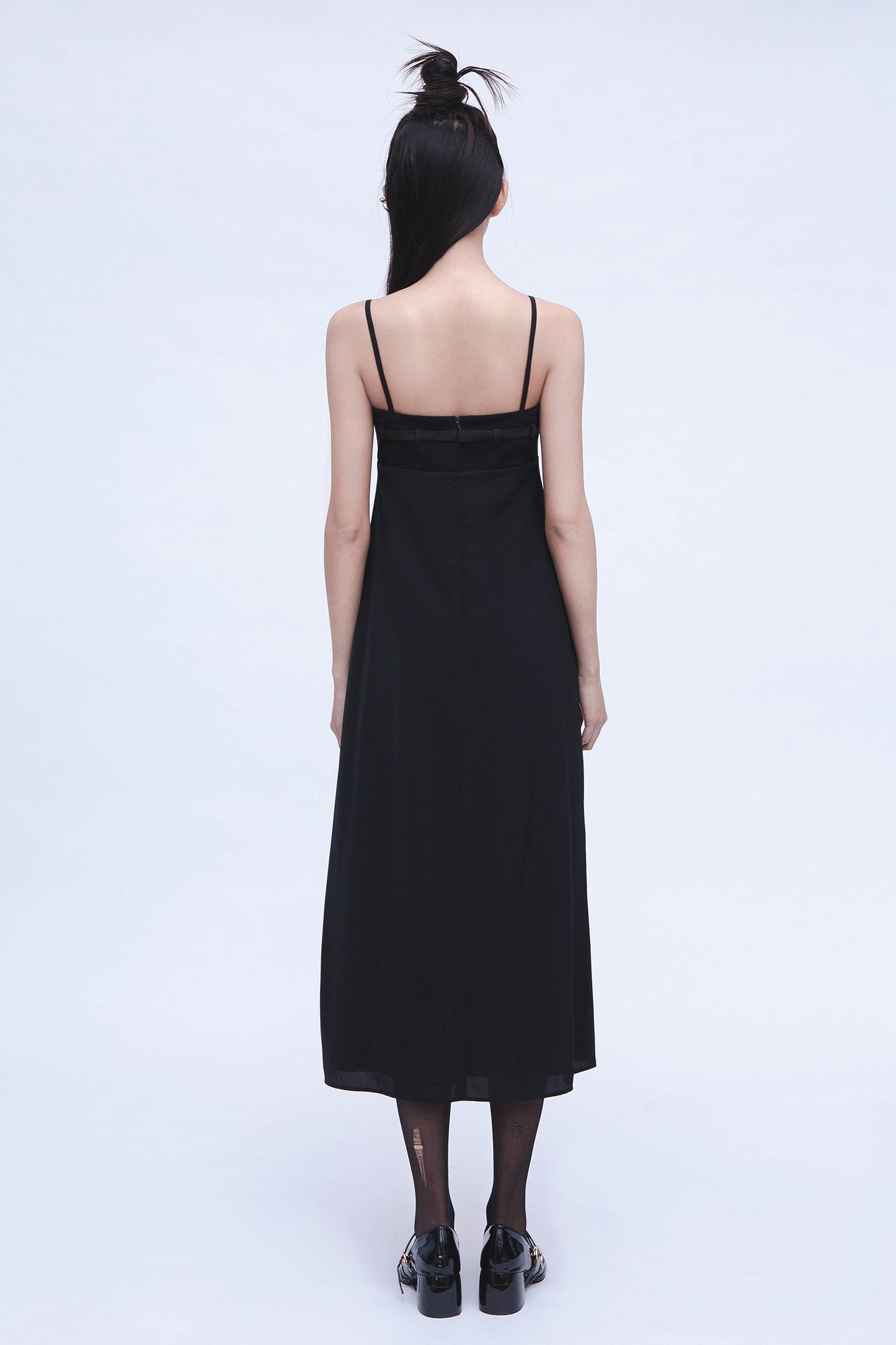 BUCKLE SLIP DRESS (BLACK)