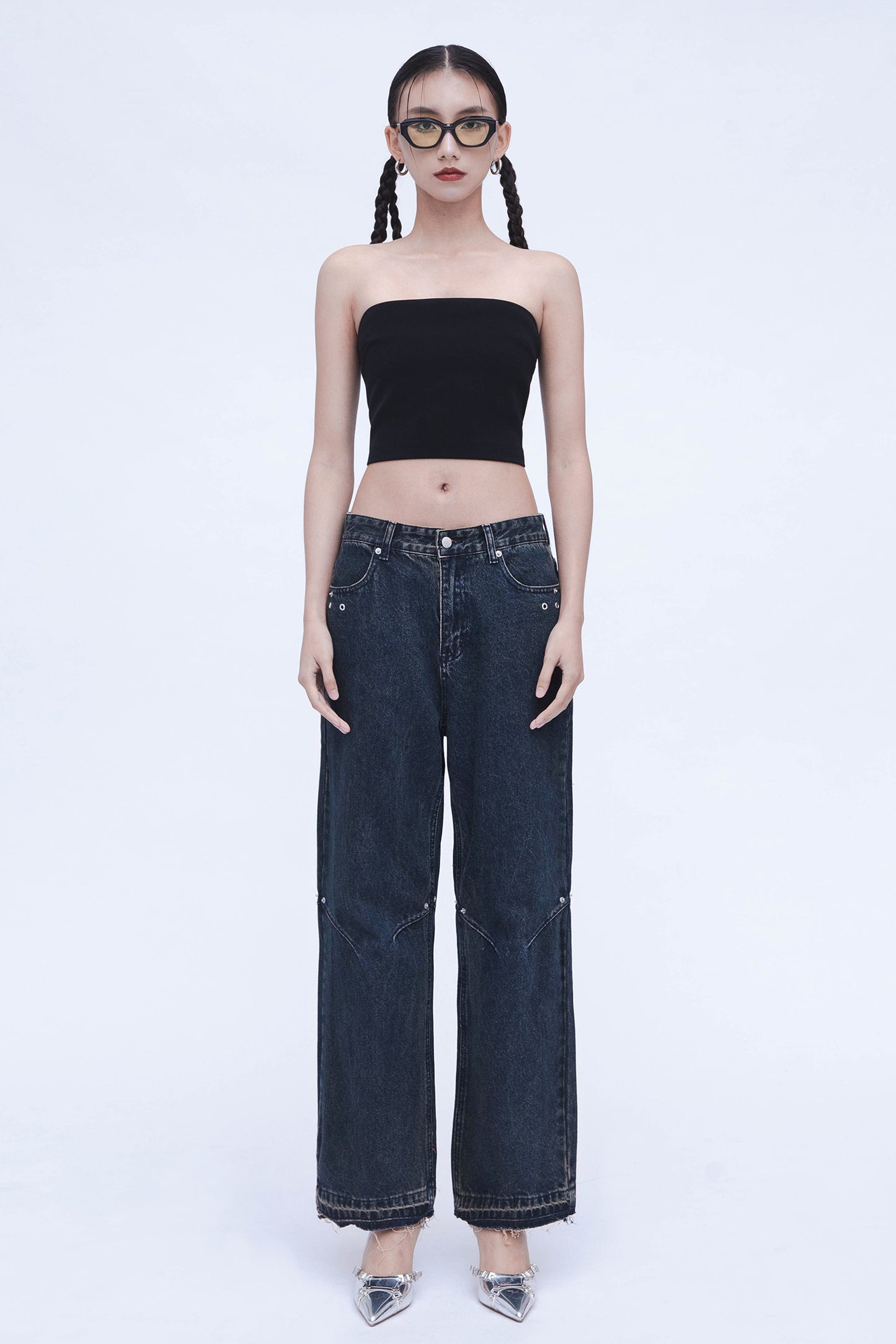DENIM WASHED PANTS (BLUE)