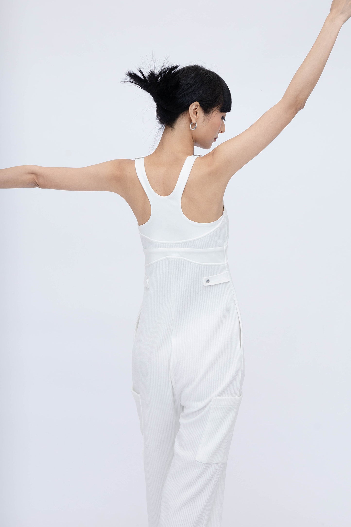 CORDUROY OVERALLS (WHITE)