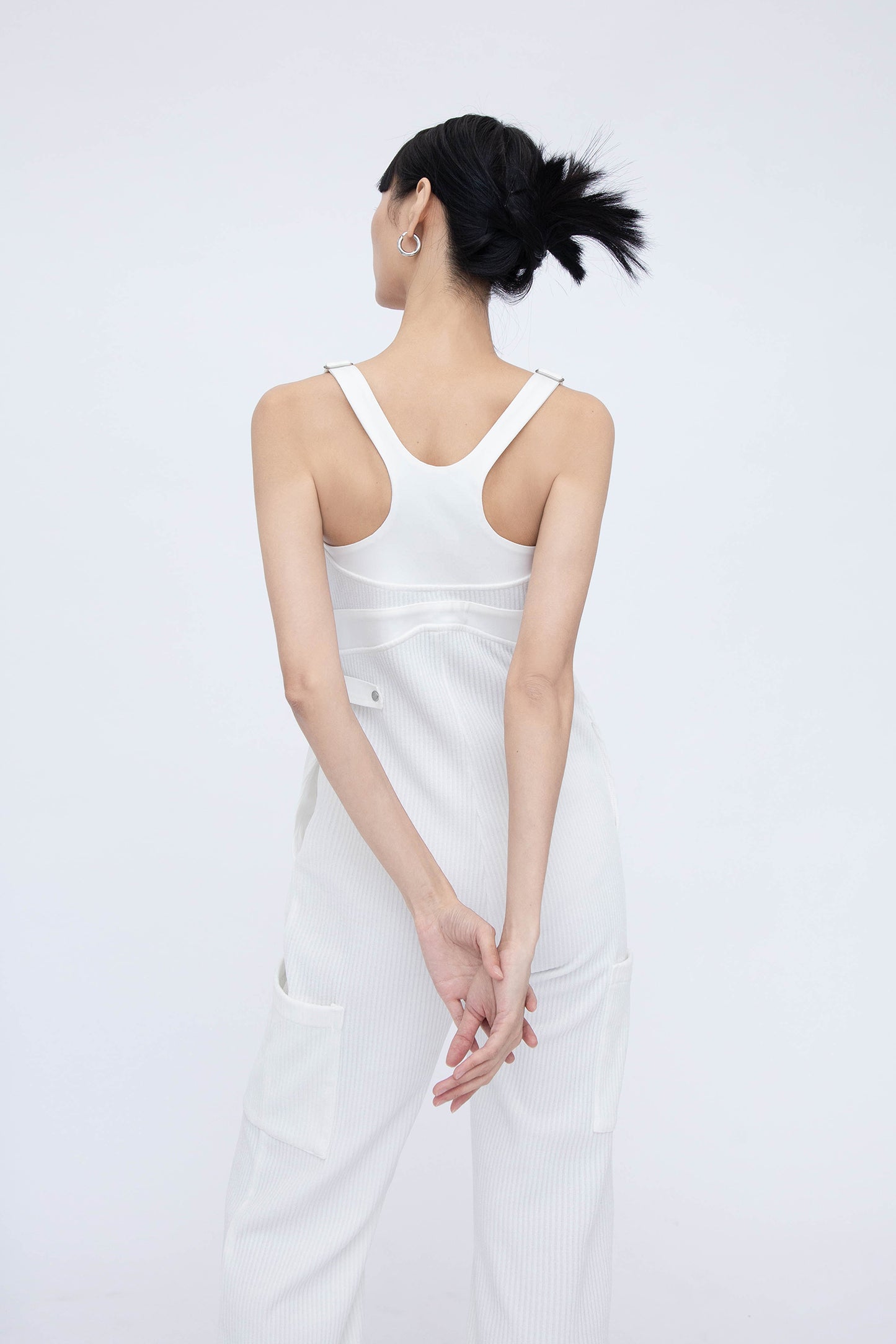 CORDUROY OVERALLS (WHITE)