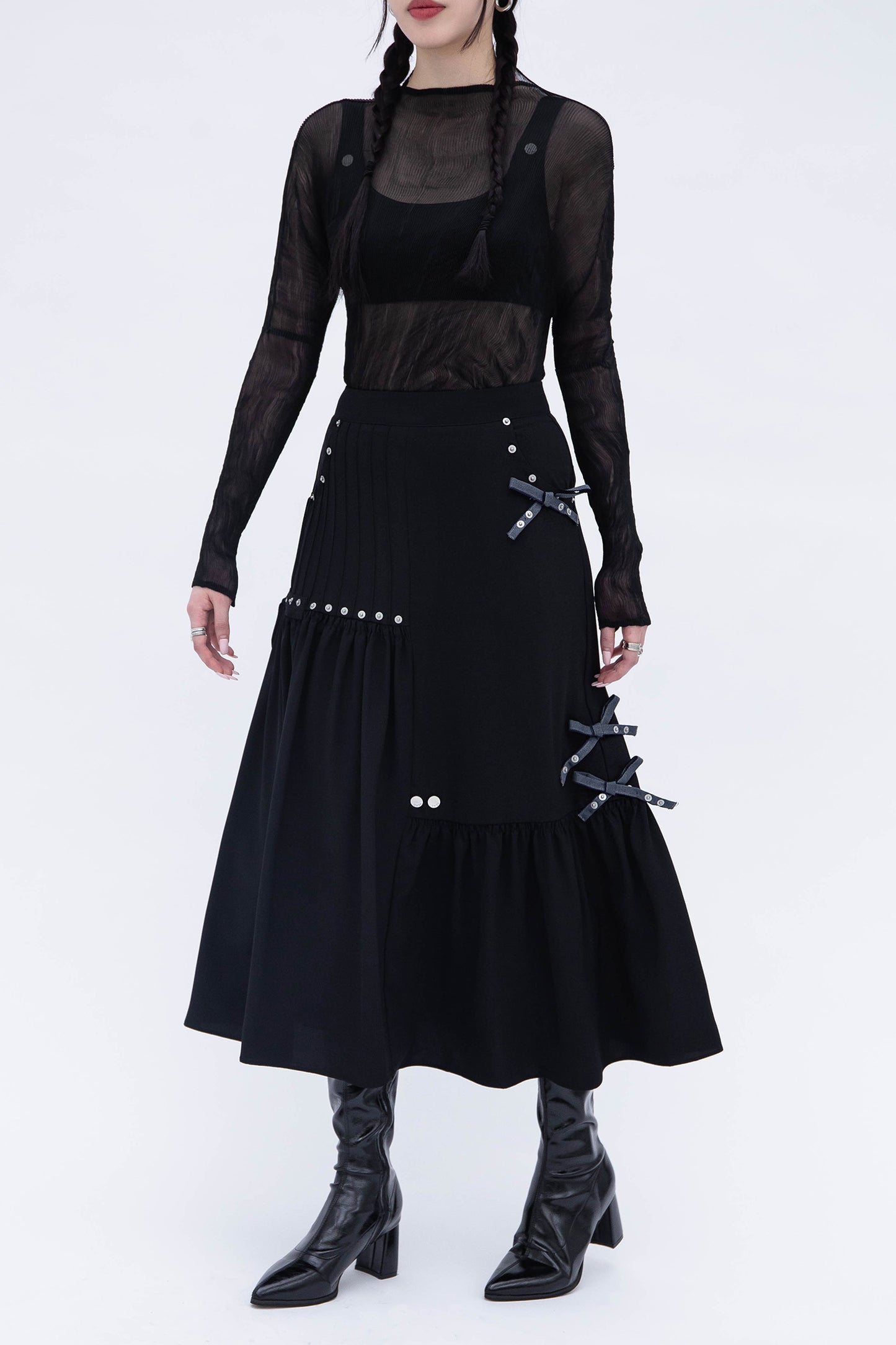 R2 MIDI SKIRT (BLACK)