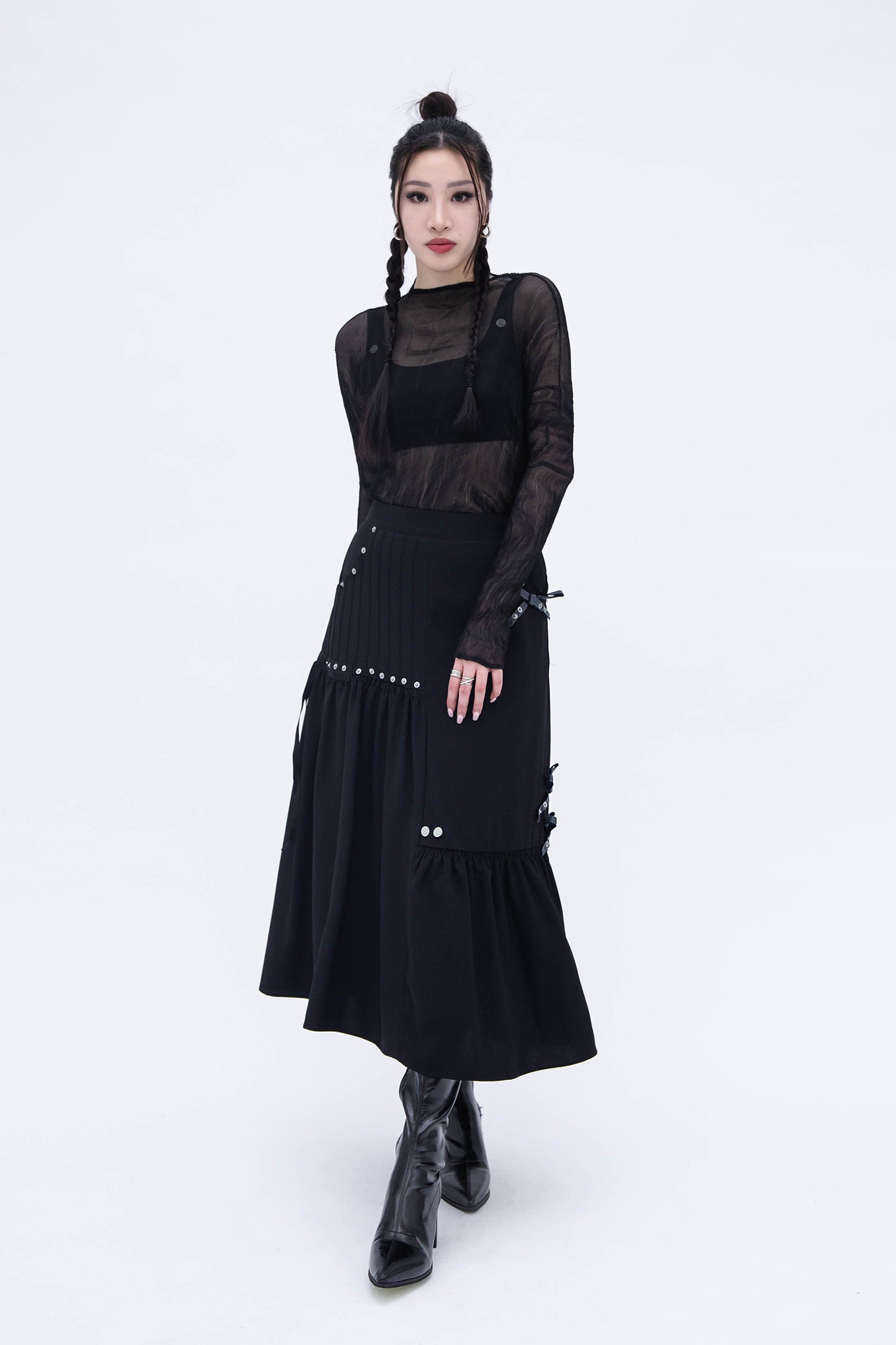 R2 MIDI SKIRT (BLACK)