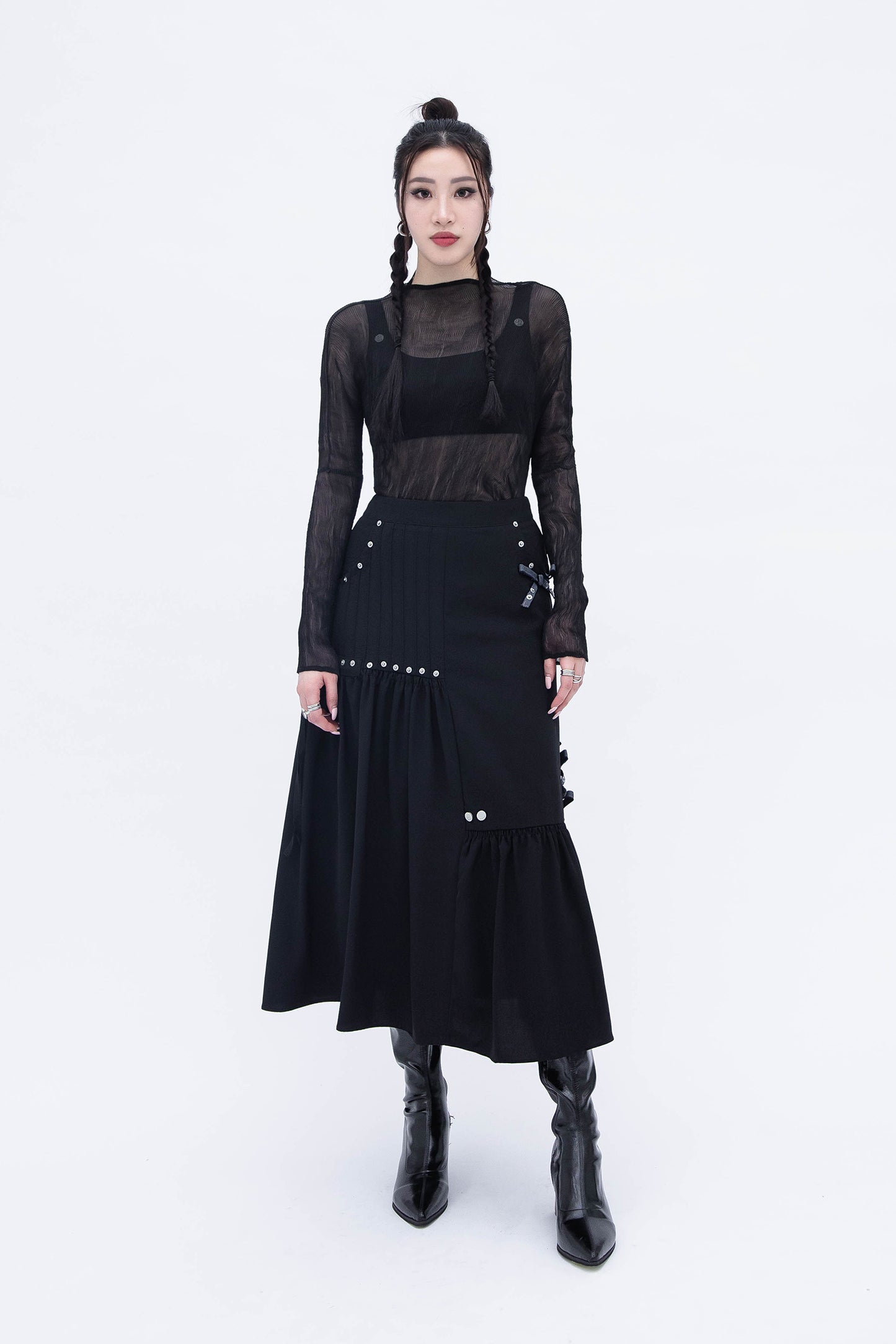 R2 MIDI SKIRT (BLACK)