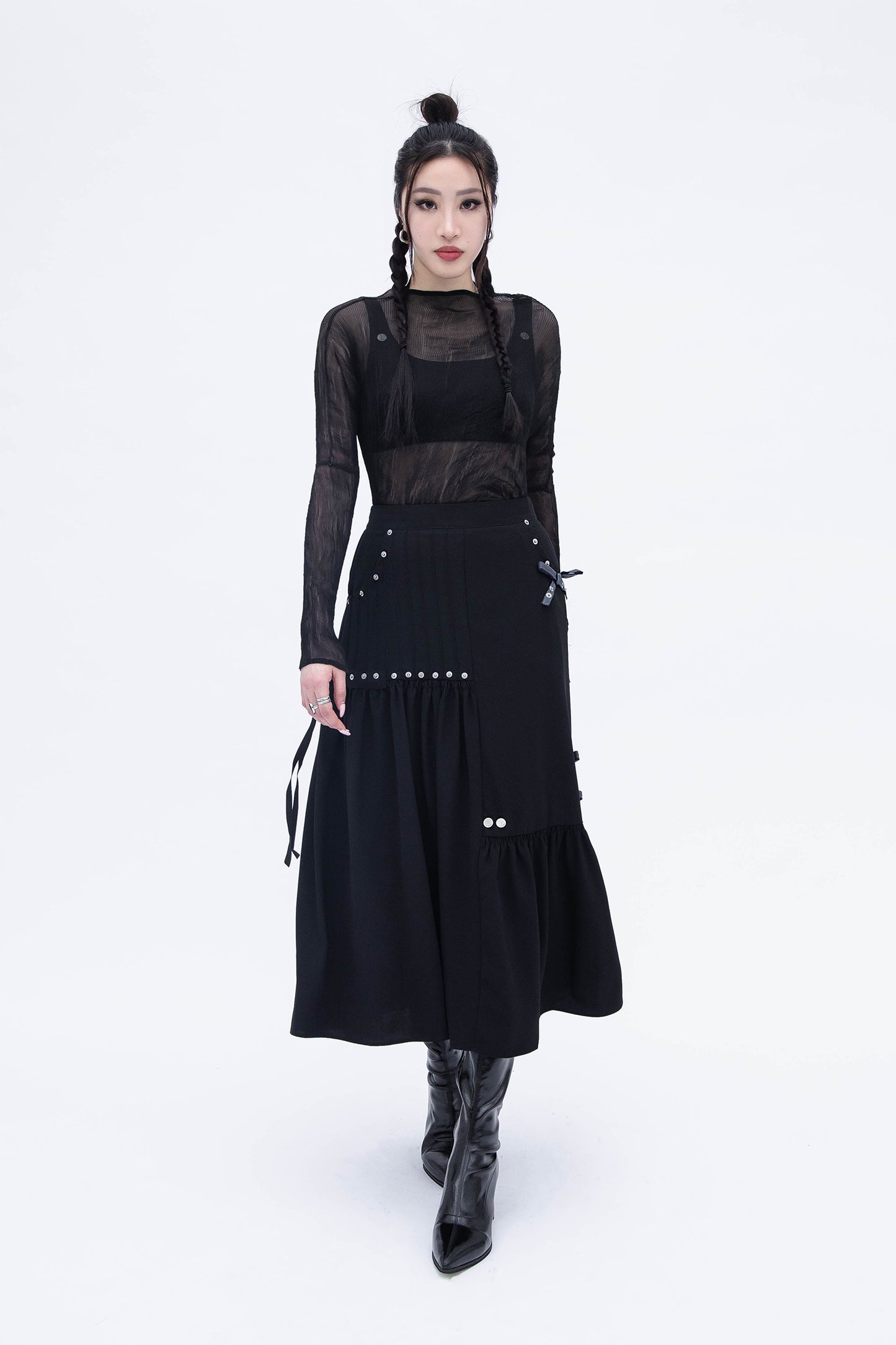 R2 MIDI SKIRT (BLACK)