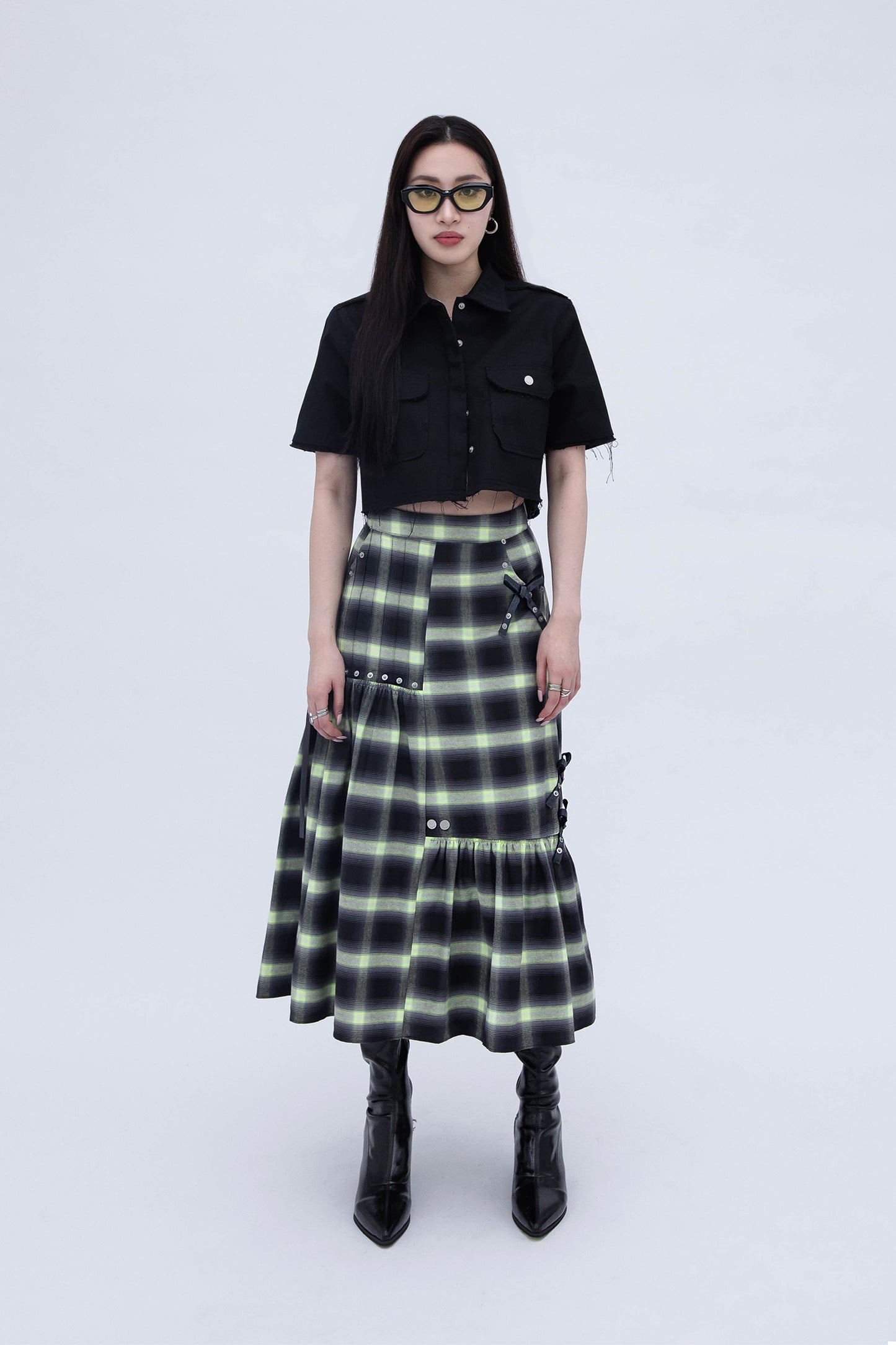 R2 MIDI SKIRT (Tartan)
