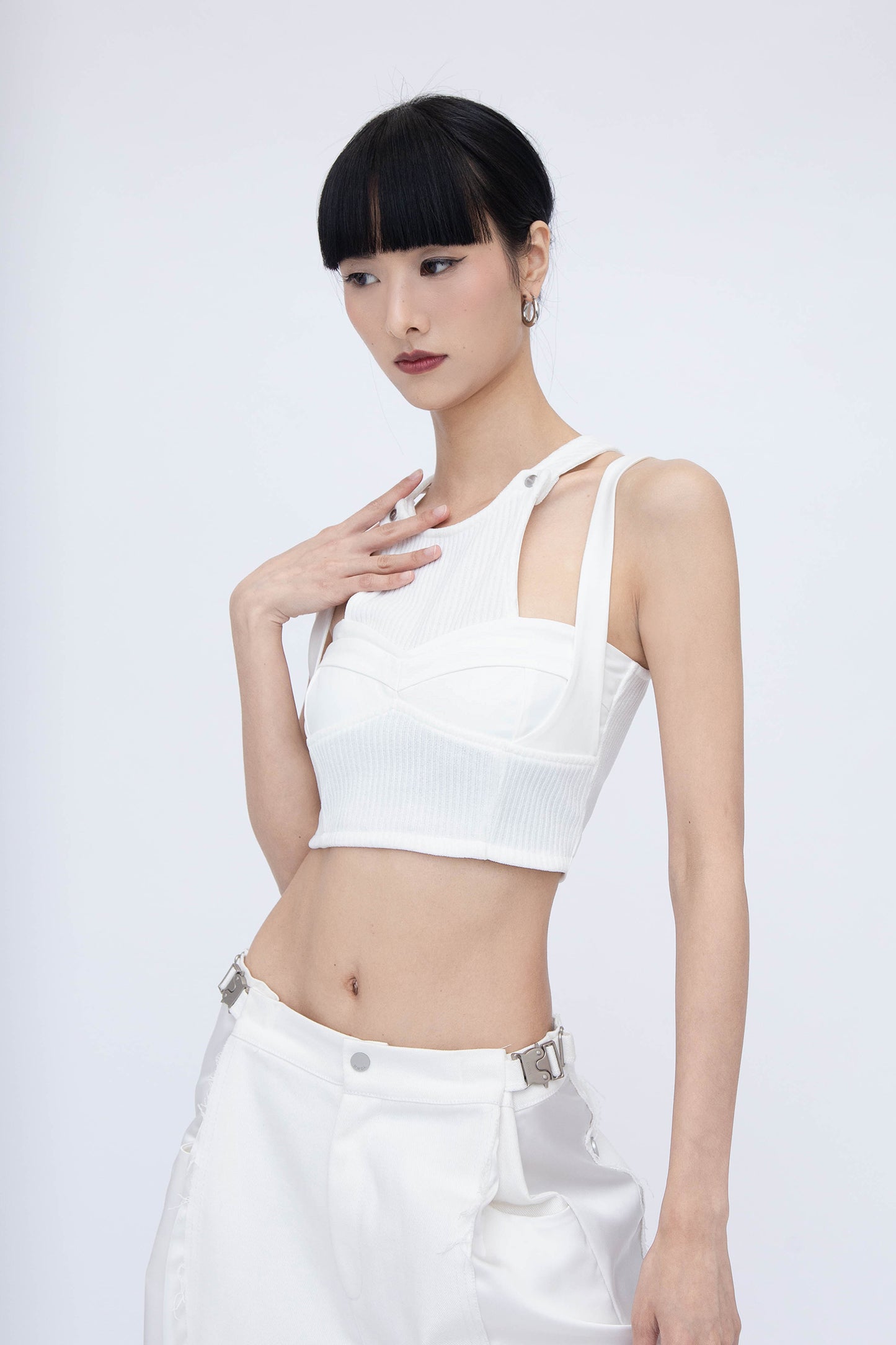 CORDUROY RACER TOP (WHITE)