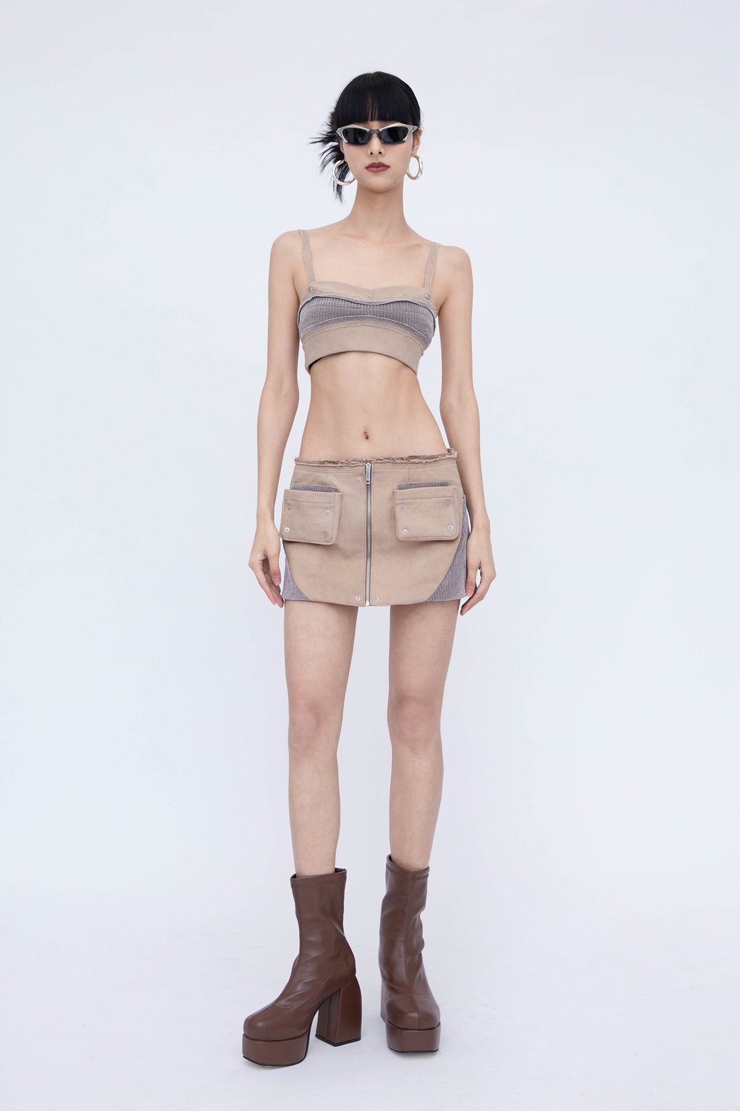 CARGO MINI SKIRT (TAUPE)