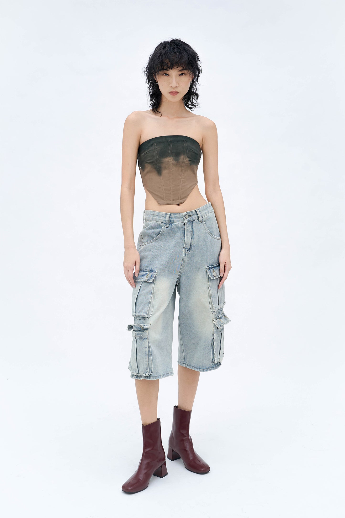 HAND DYED TUBE CORSET (TAUPE)