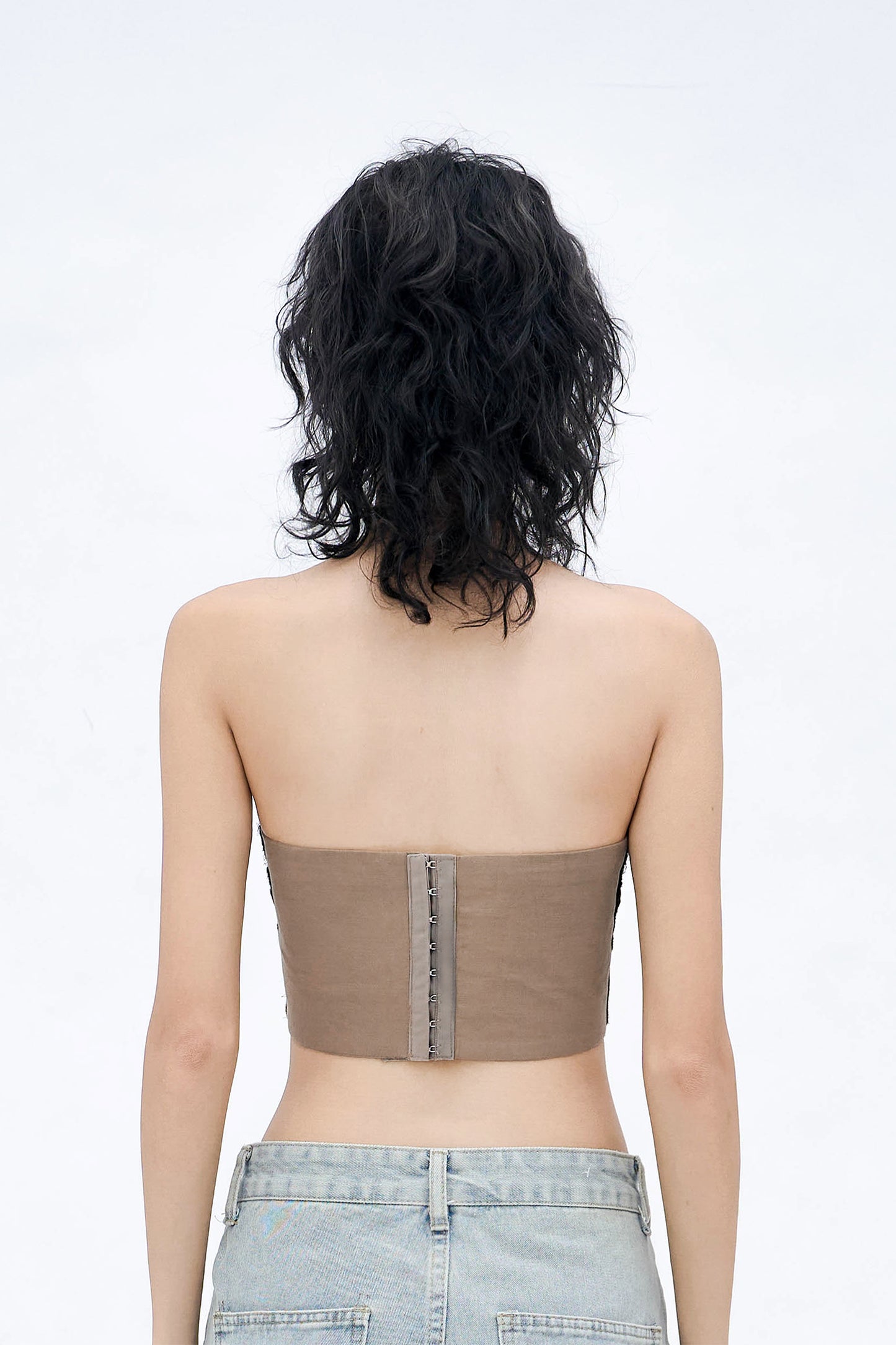 HAND DYED TUBE CORSET (TAUPE)