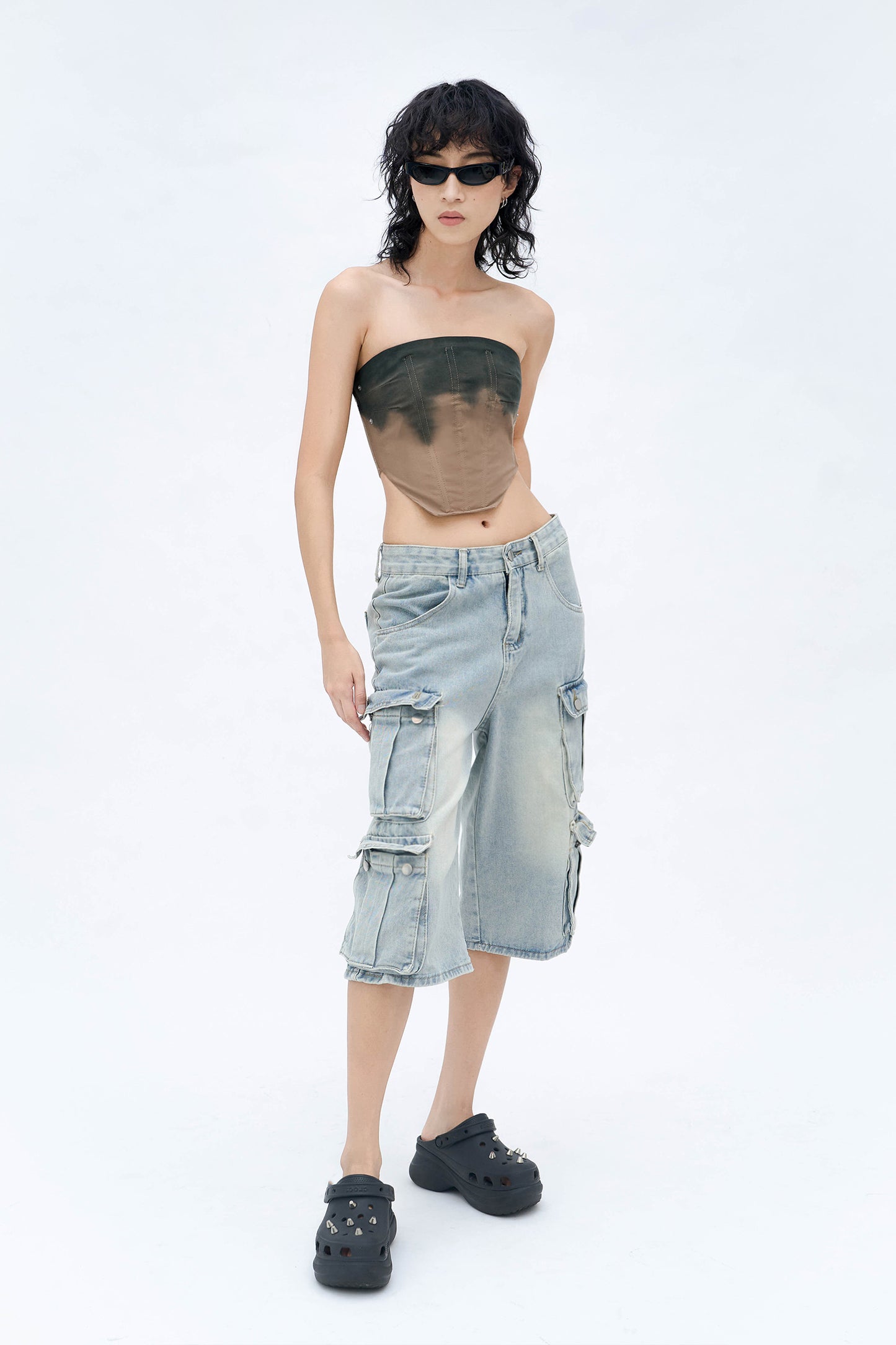 HAND DYED TUBE CORSET (TAUPE)