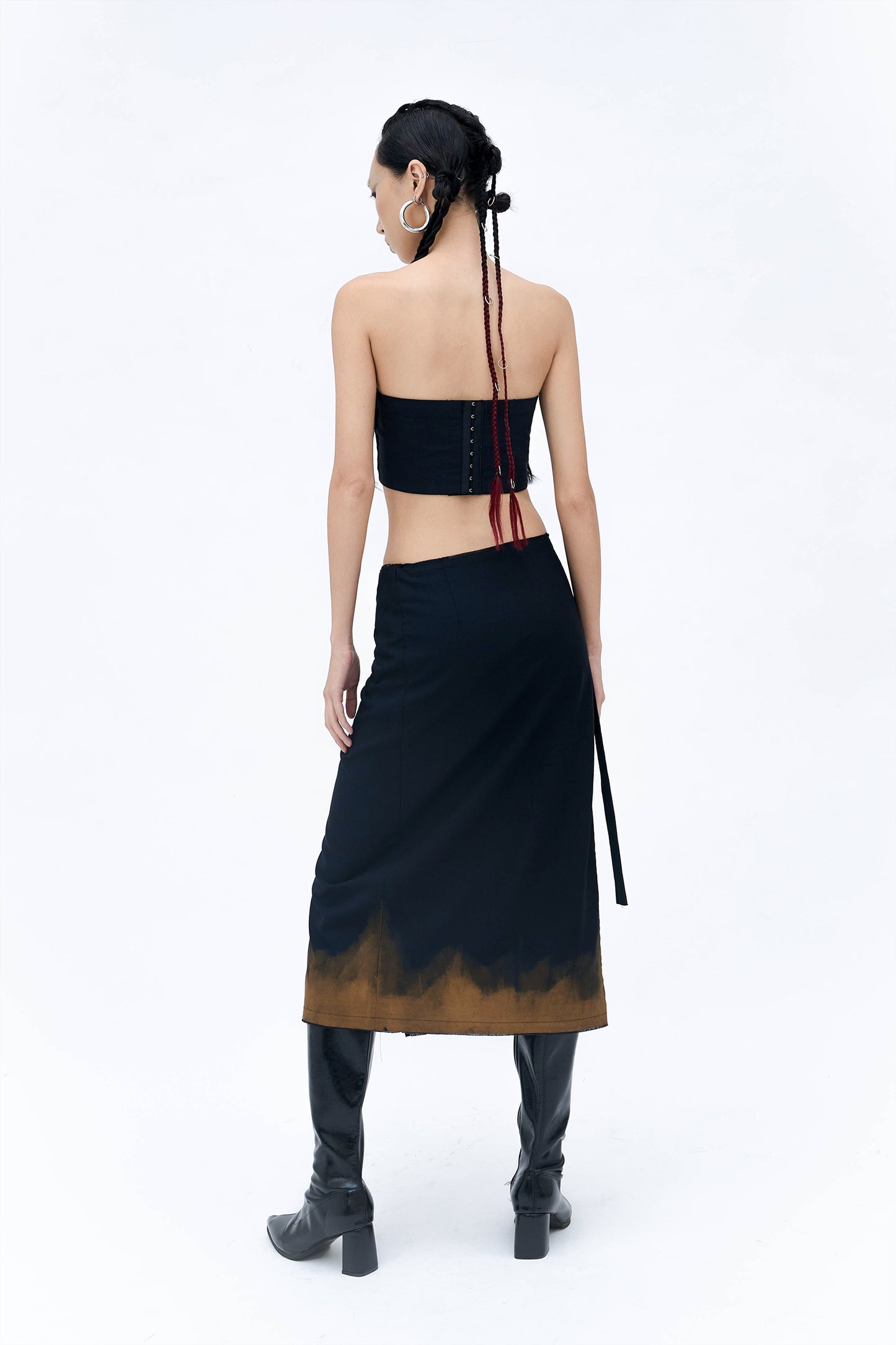 RESTOCKED: HAND BLEACHED TUBE CORSET (BLACK)