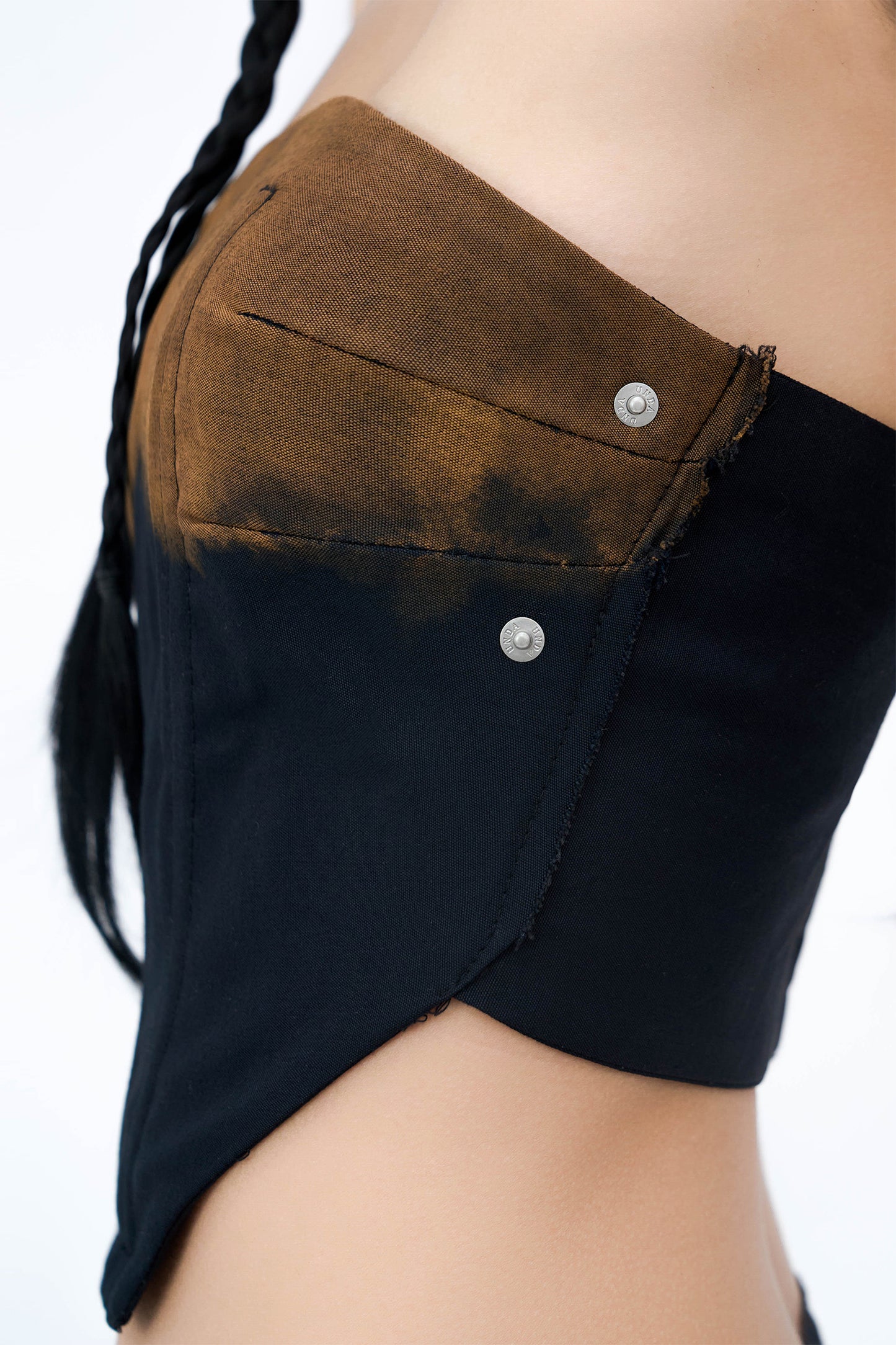 RESTOCKED: HAND BLEACHED TUBE CORSET (BLACK)
