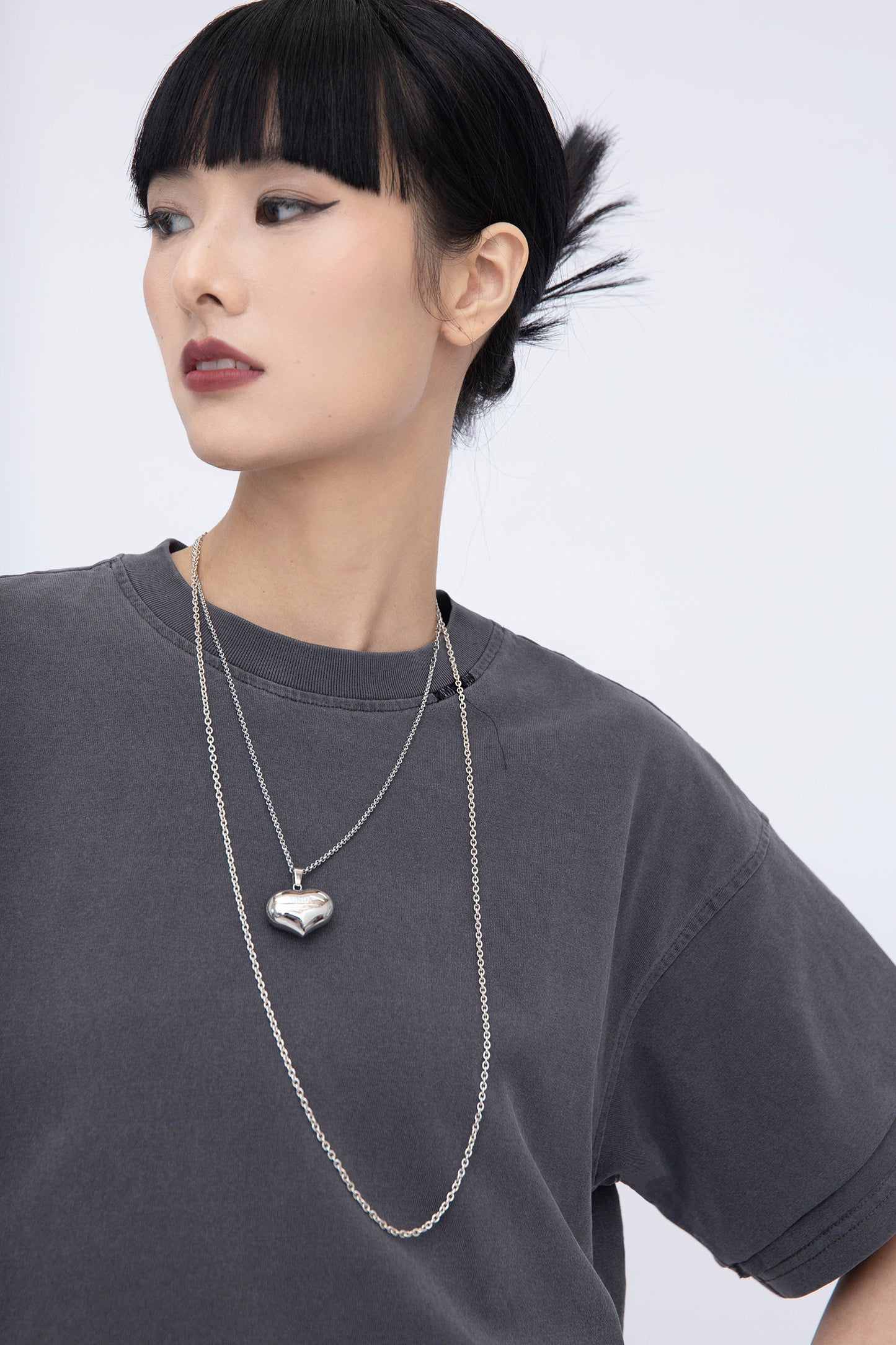 REVERSIBLE CROP T-SHIRT (DARK GREY)