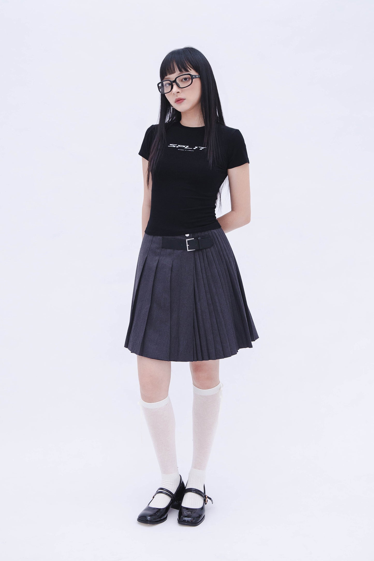 SONIA X UNDA: SPLIT BABY TEE (BLACK)