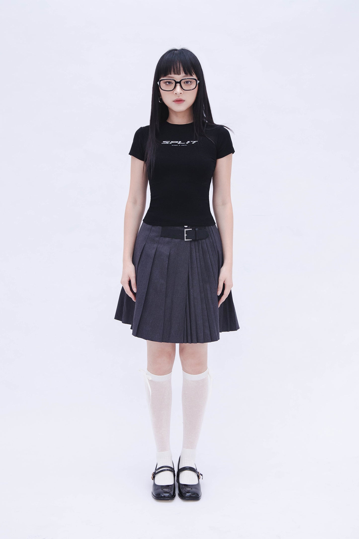 SONIA X UNDA: SPLIT BABY TEE (BLACK)