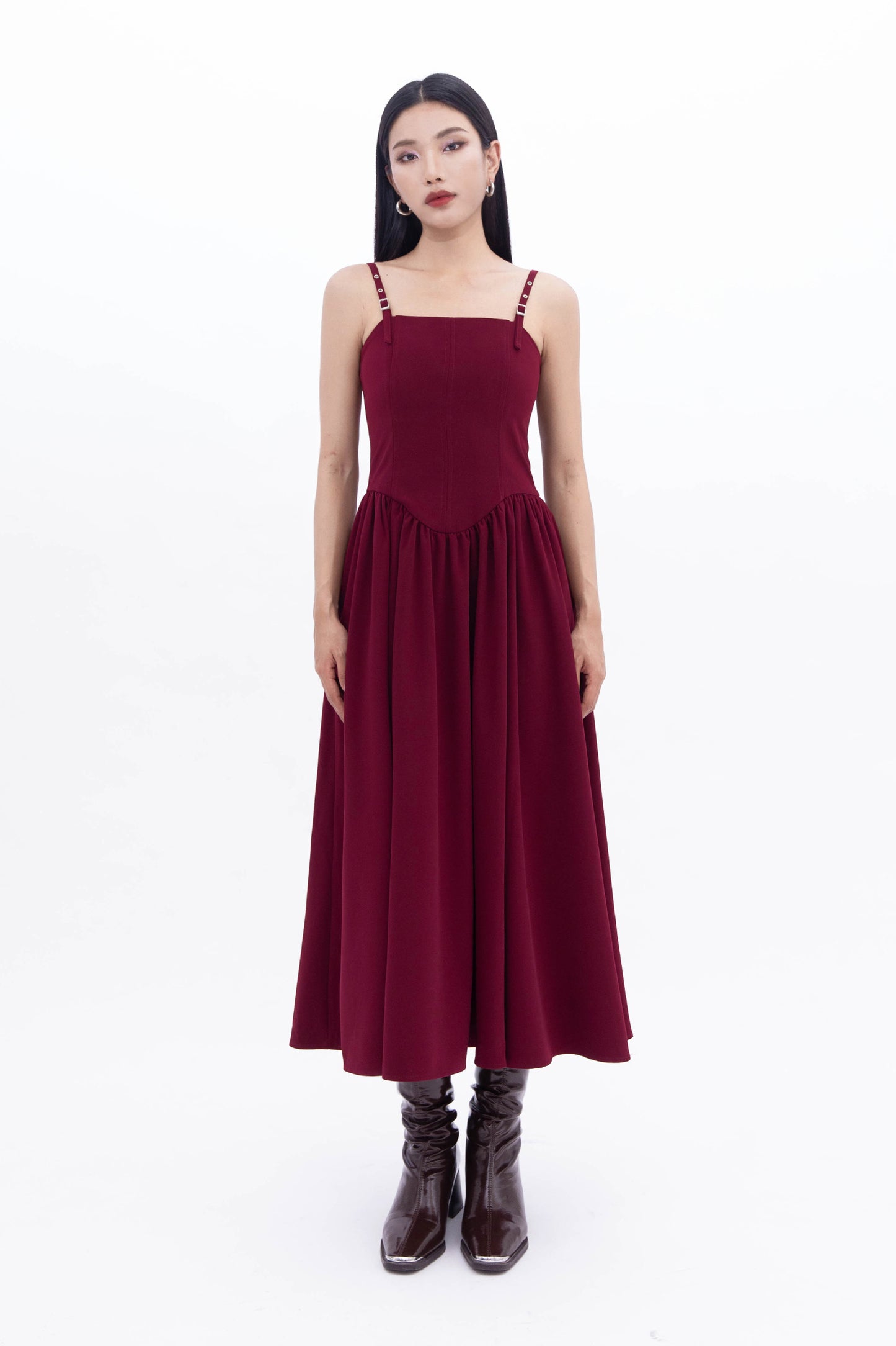 TAYA MAXI DRESS (BURGUNDY)