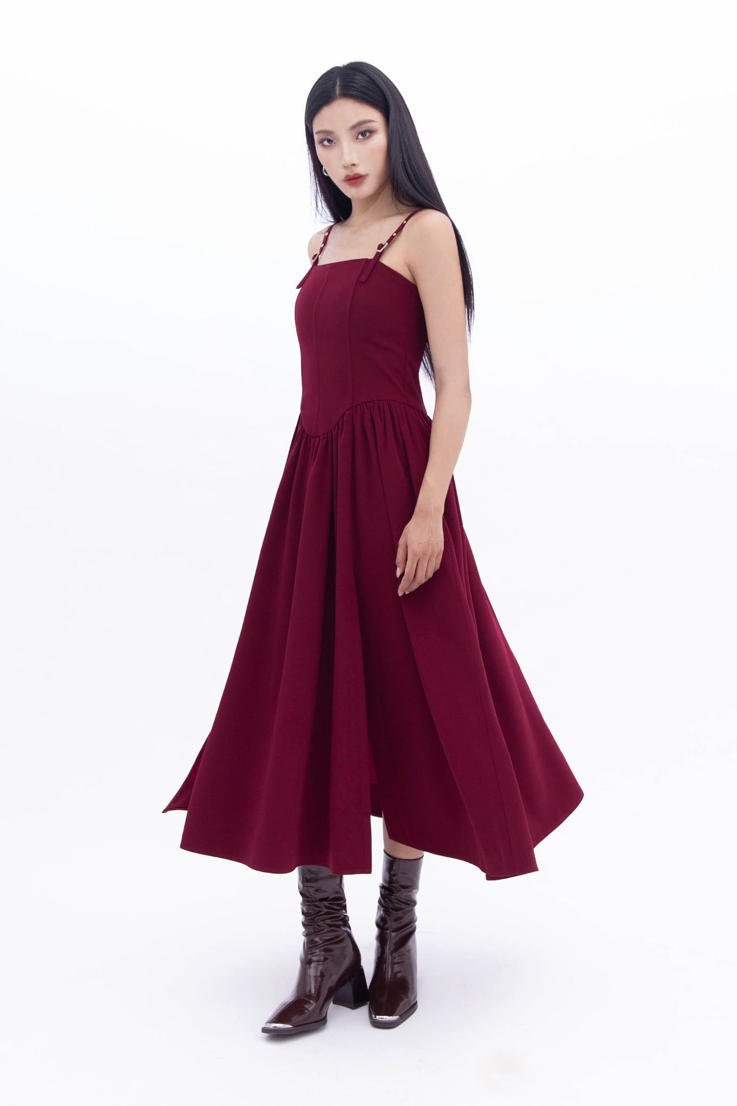 TAYA MAXI DRESS (BURGUNDY)