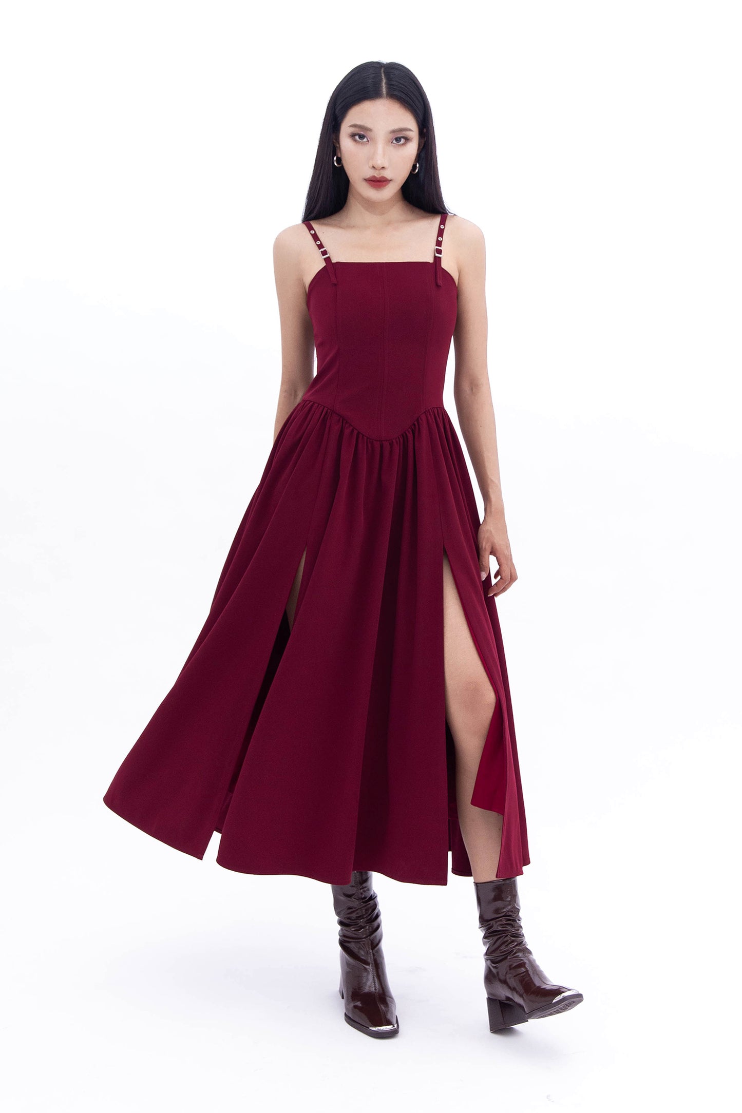 TAYA MAXI DRESS (BURGUNDY)
