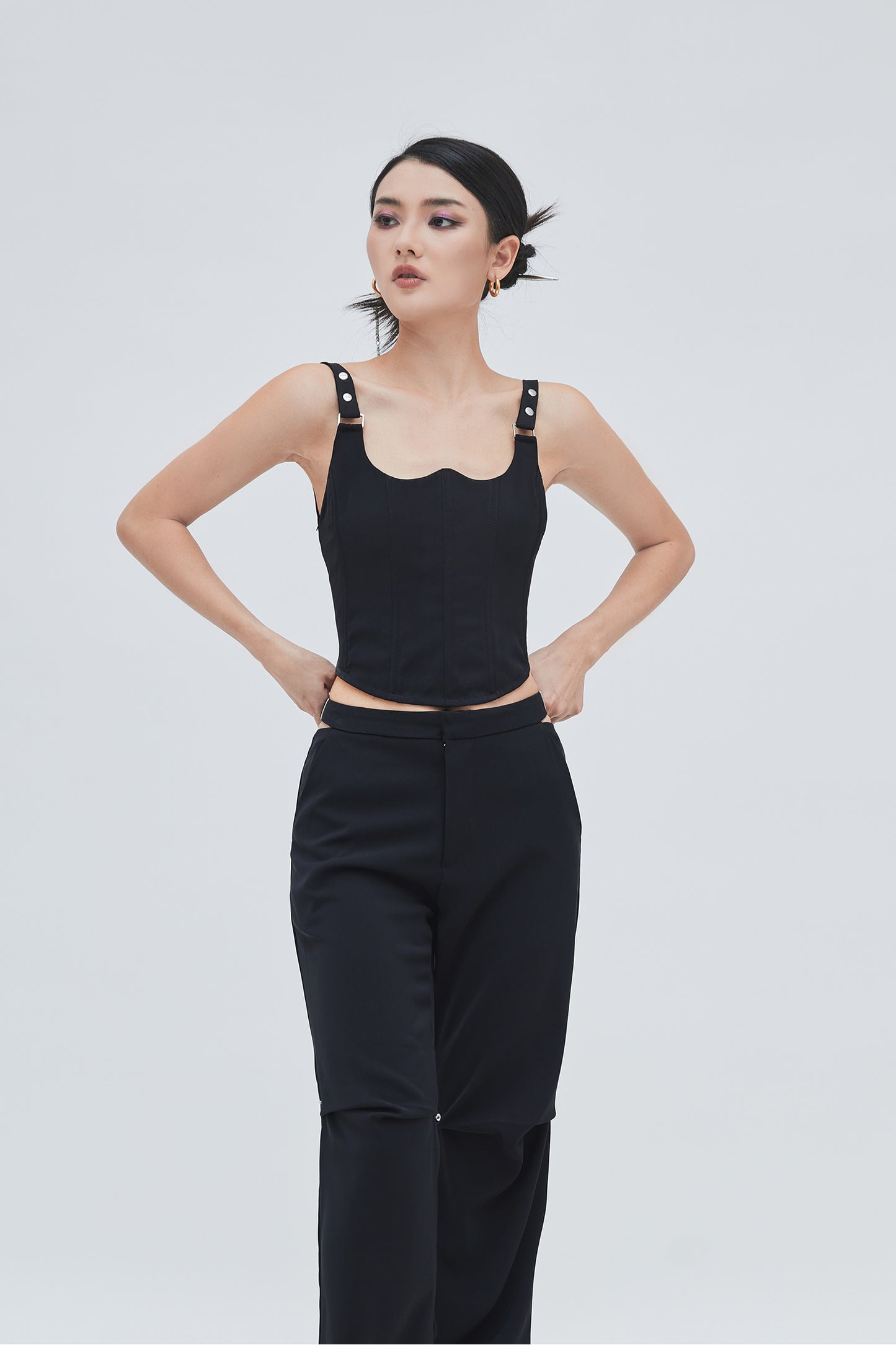 CUT OUT CORSET (BLACK)
