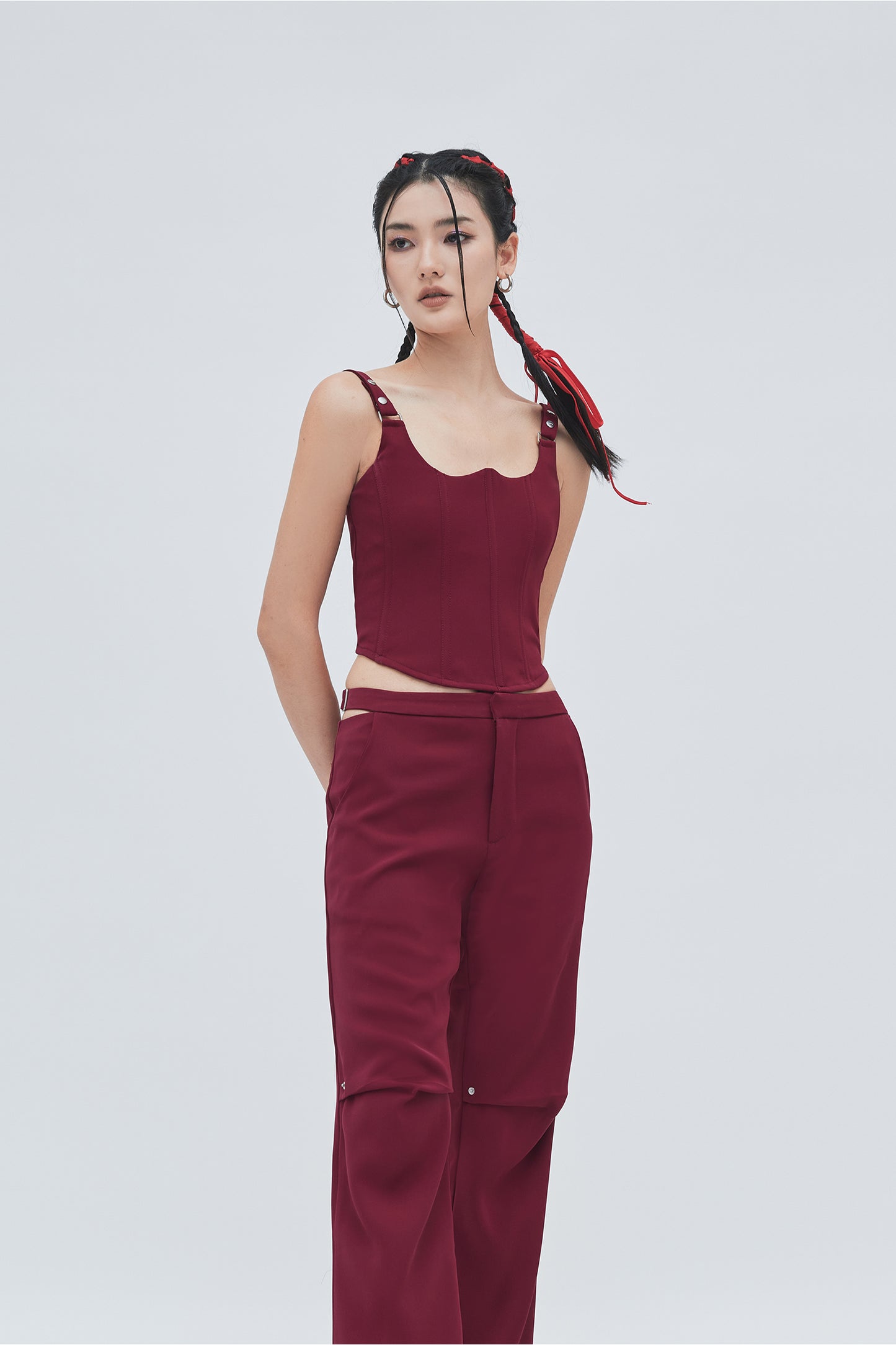 CUT OUT CORSET (DEEP RED)