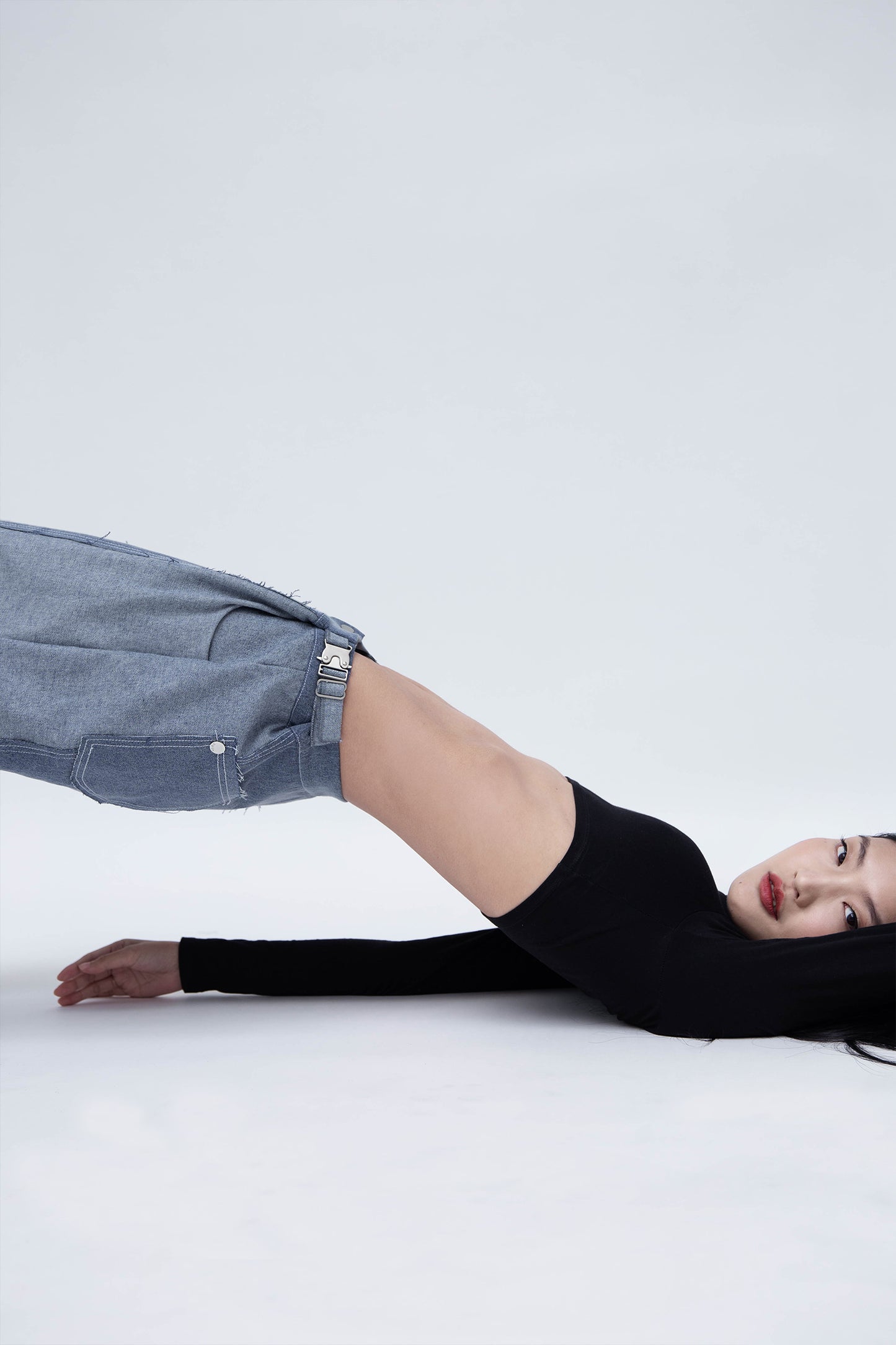 DENIM CARGO PANTS (BLUE)