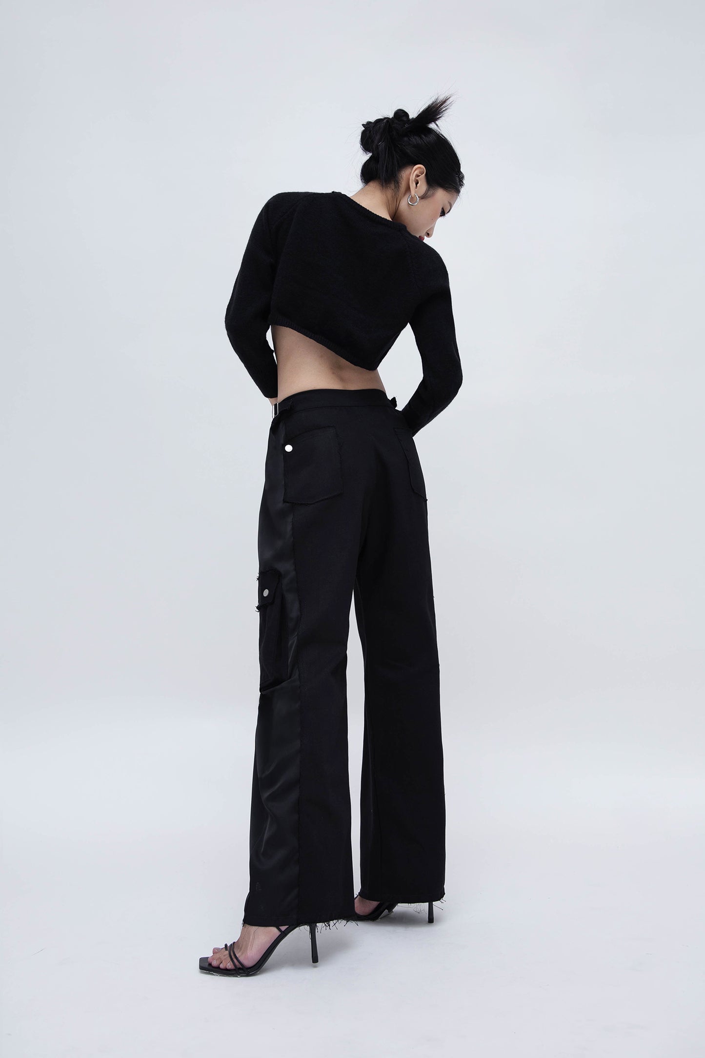 DENIM CARGO PANTS (BLACK)