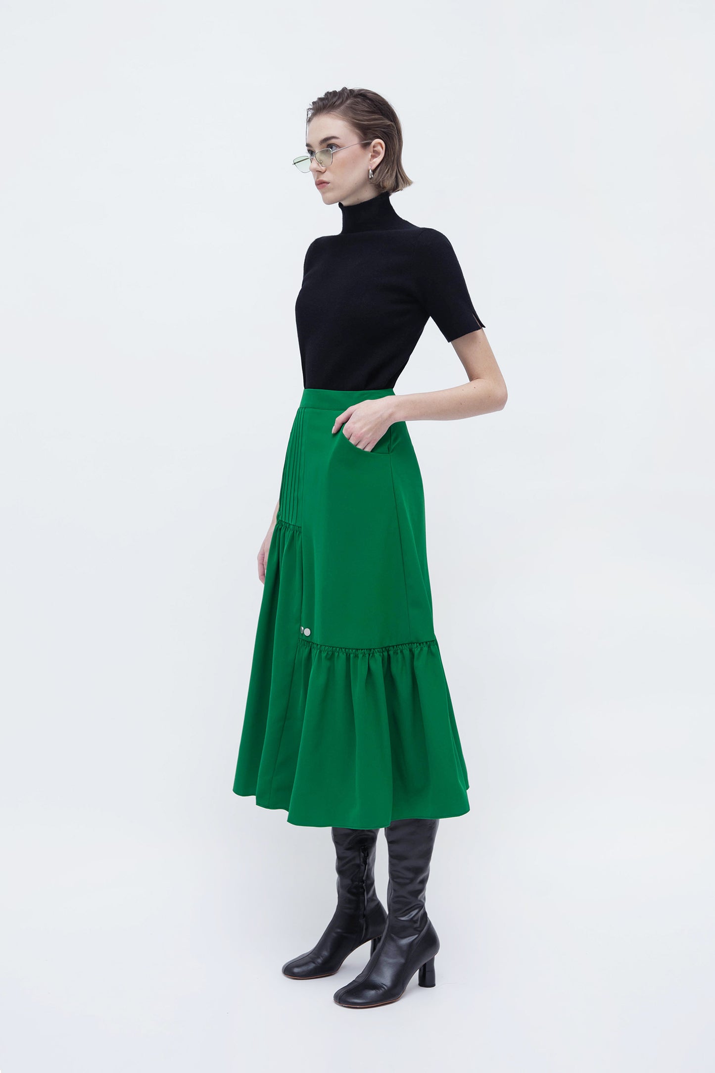 MAEVE MIDI SKIRT (GREEN)