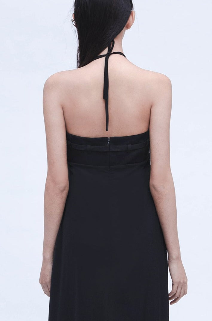 BUCKLE SLIP DRESS (BLACK)