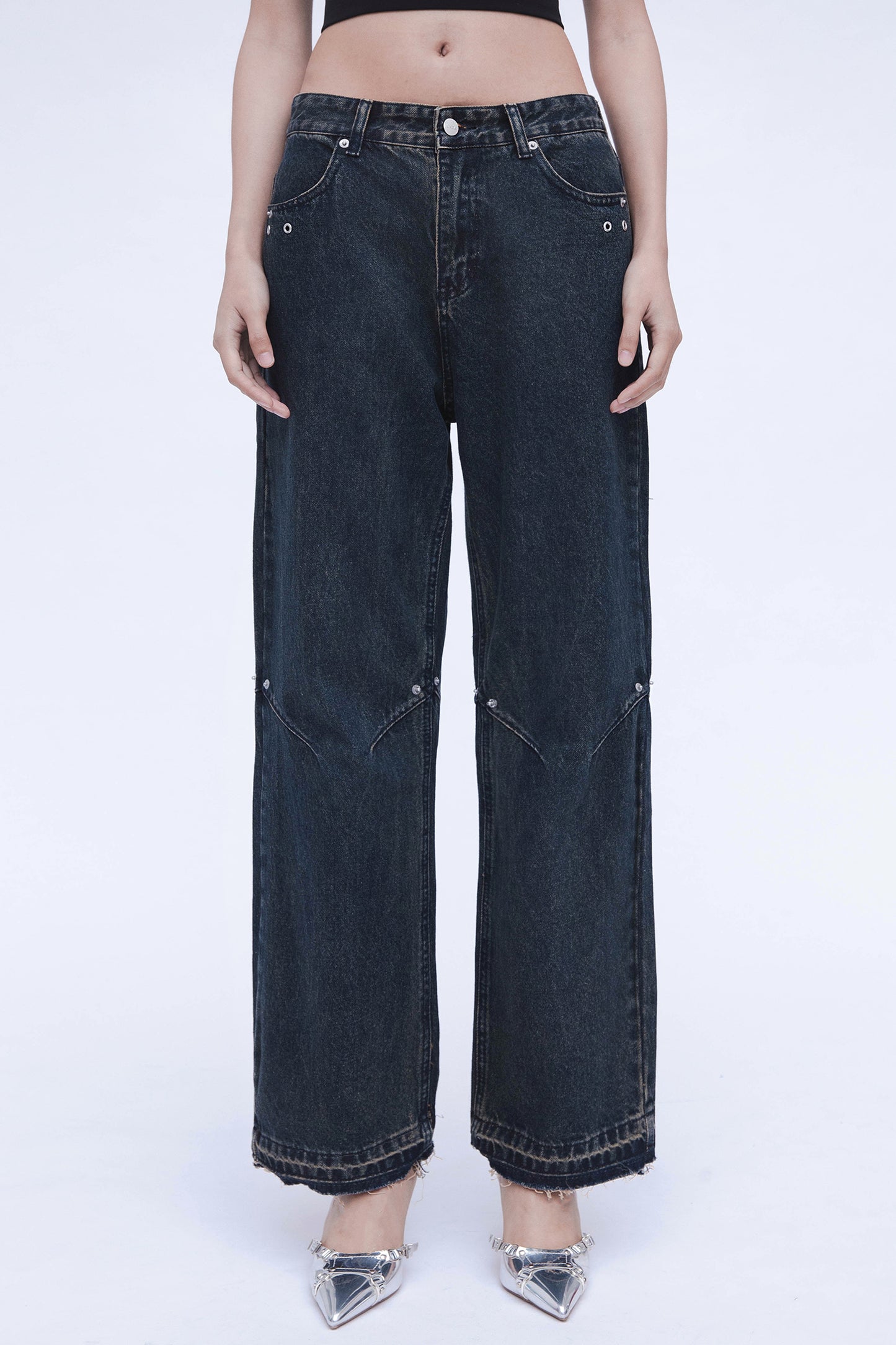 DENIM WASHED PANTS (BLUE)