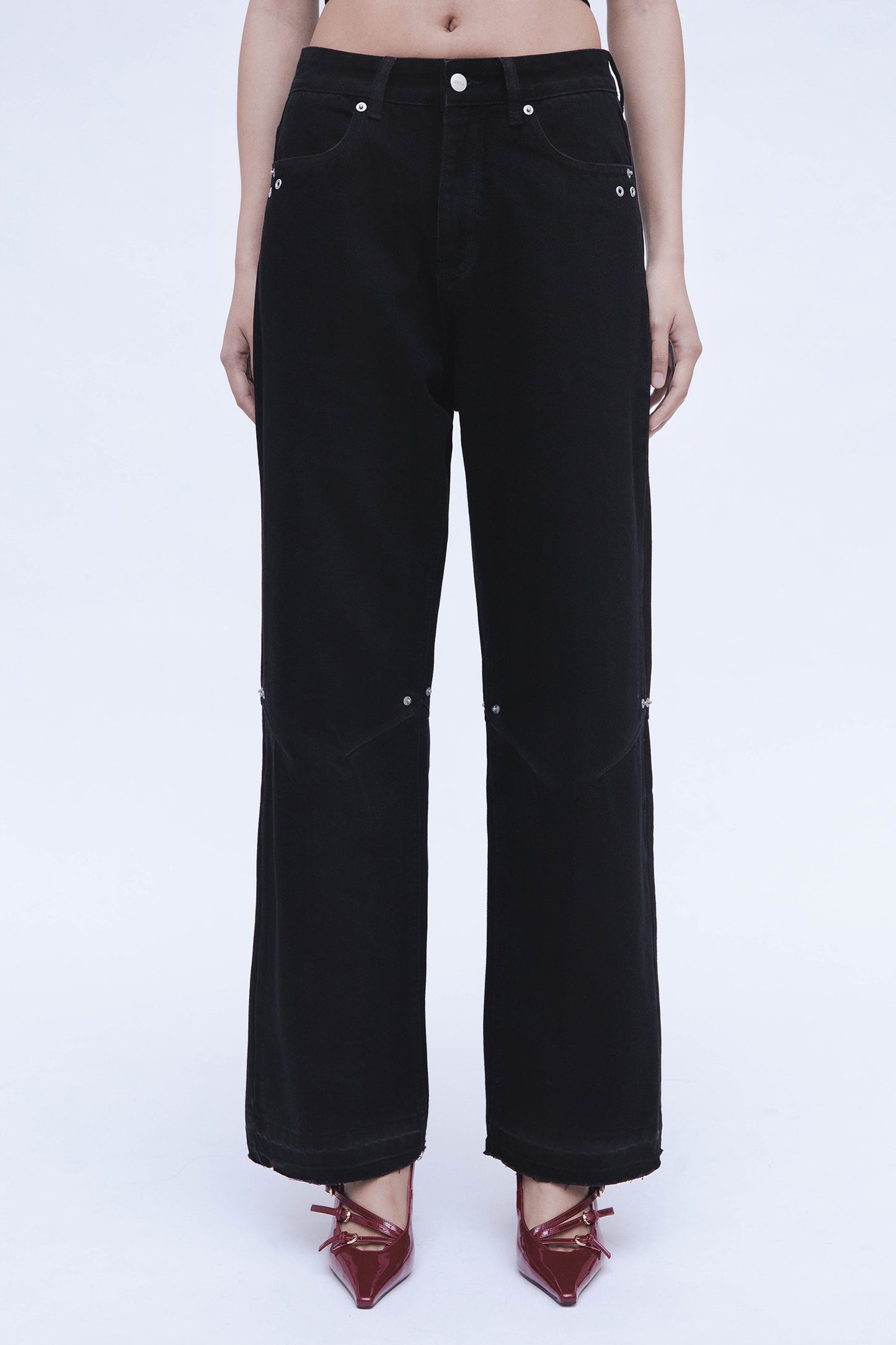 DENIM WASHED PANTS (BLACK)