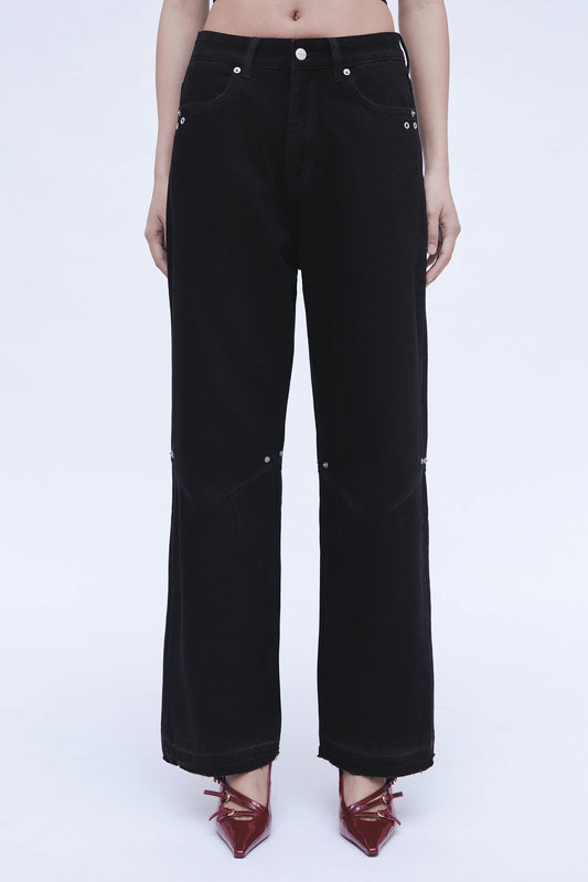 DENIM WASHED PANTS (BLACK)