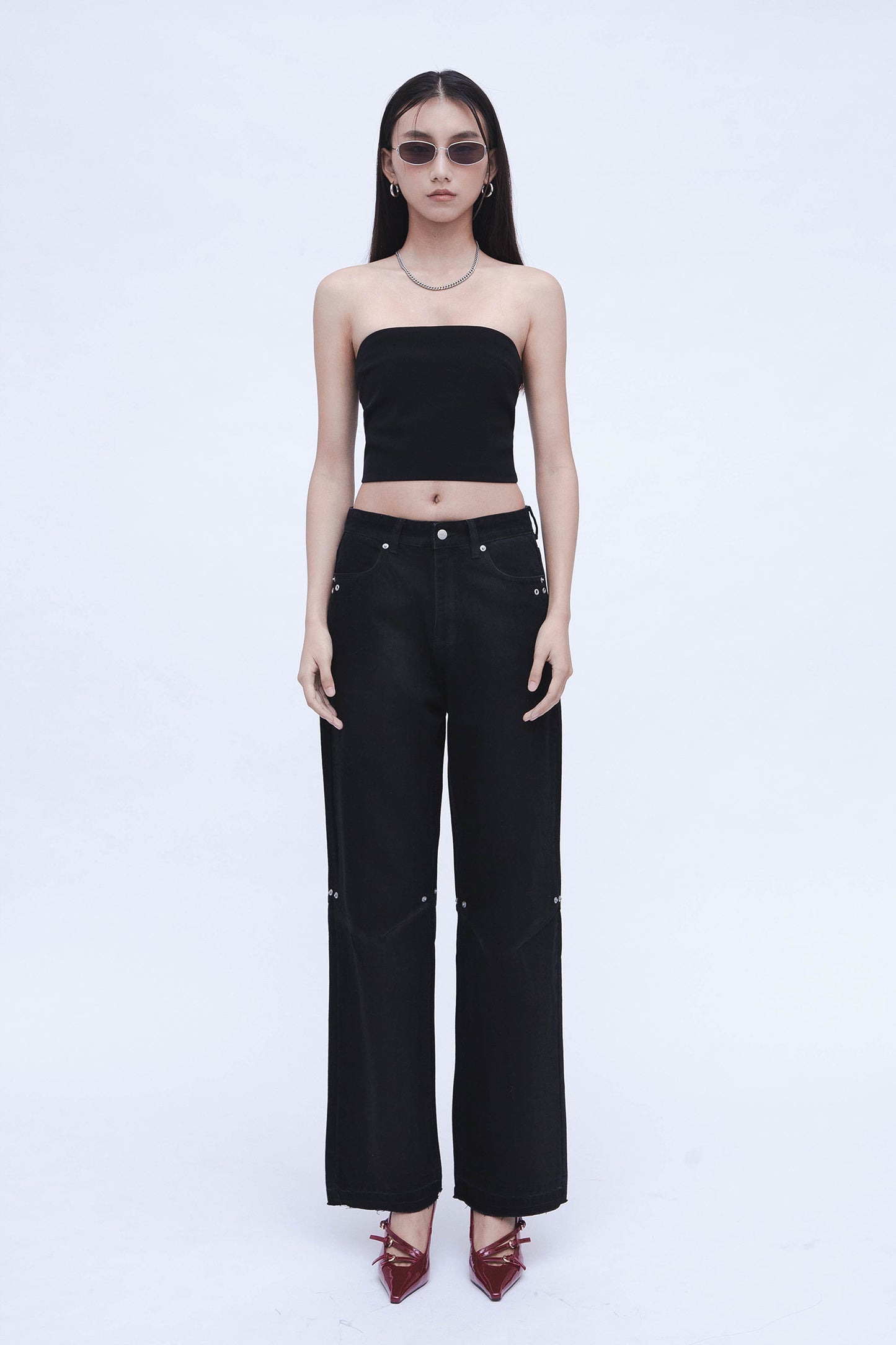 DENIM WASHED PANTS (BLACK)