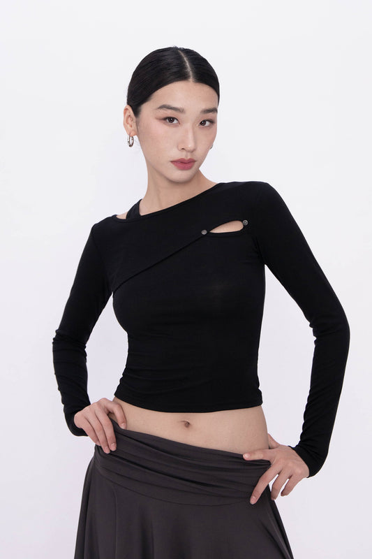 MIRA KEYHOLE TOP (BLACK)