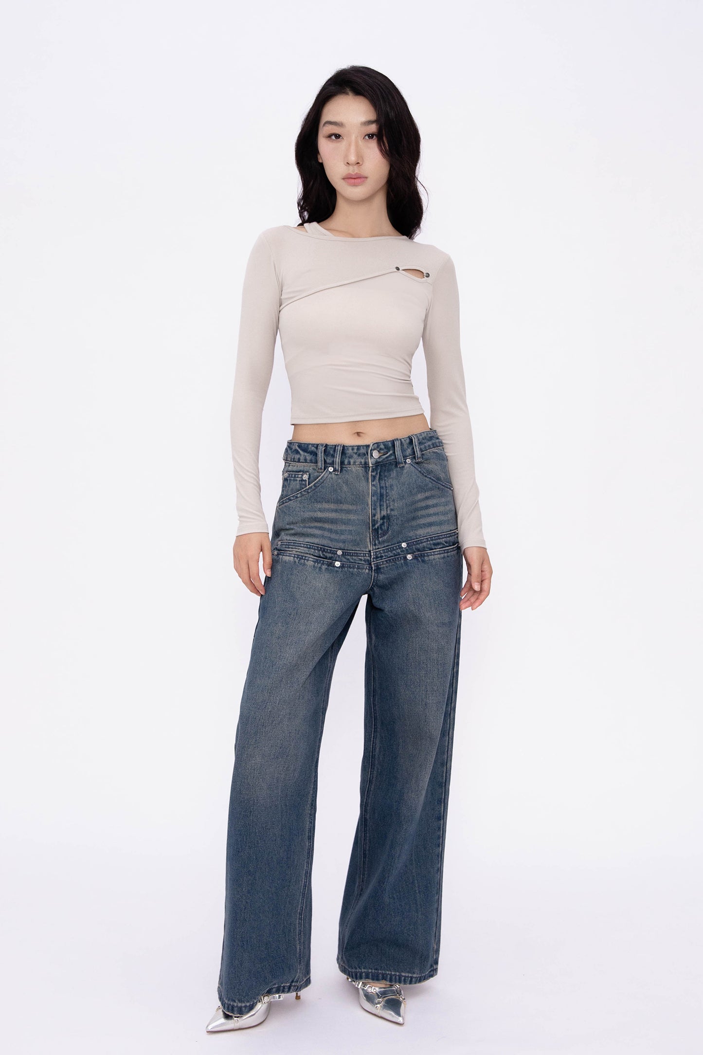 MIRA KEYHOLE TOP (GREIGE)