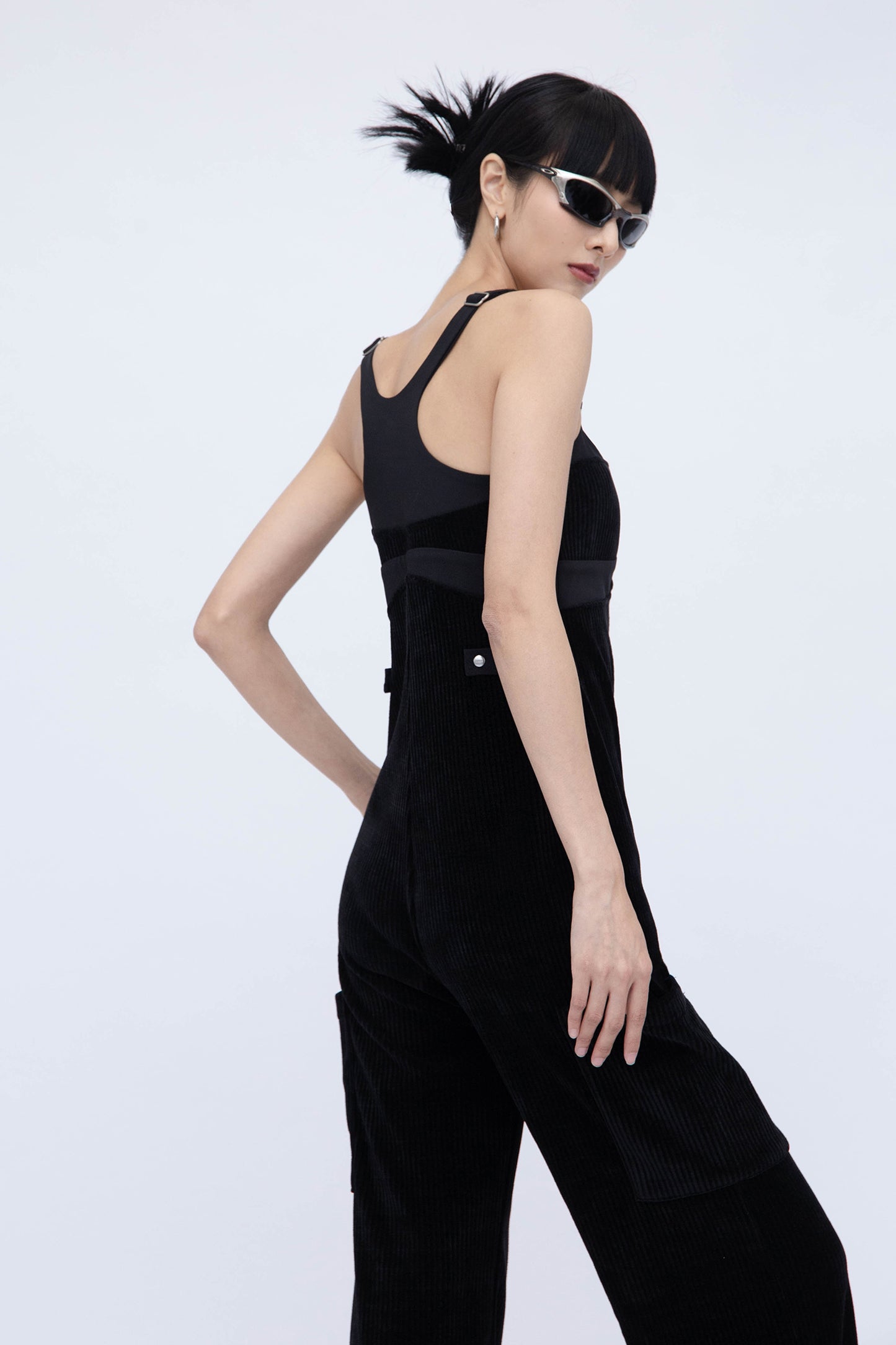 CORDUROY OVERALLS (BLACK)