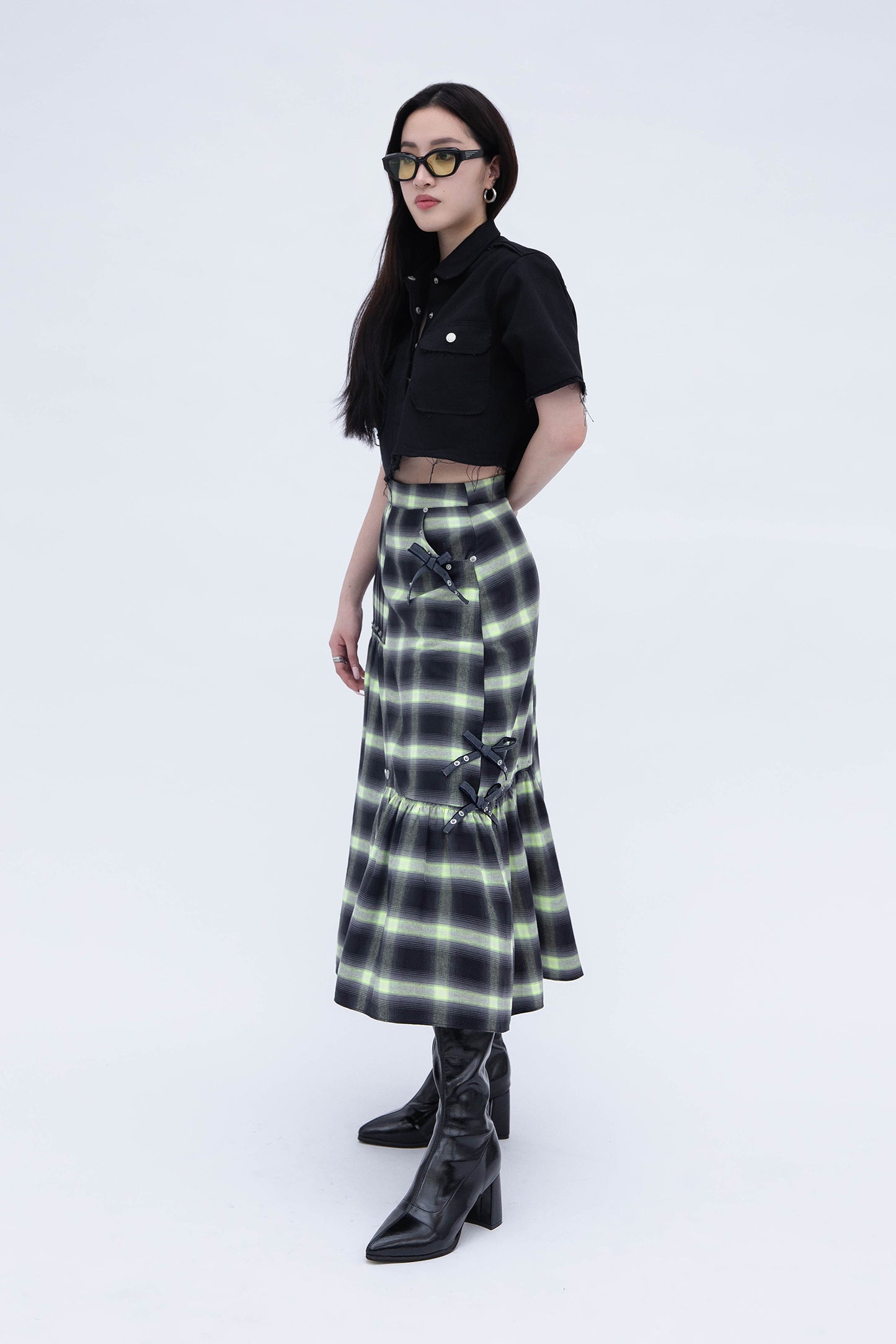 R2 MIDI SKIRT (Tartan)