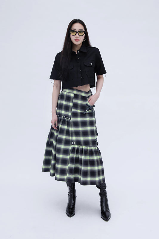 R2 MIDI SKIRT (Tartan)