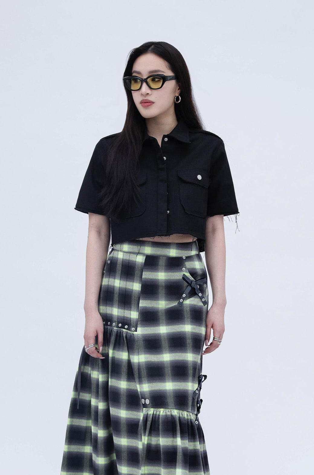 R2 MIDI SKIRT (Tartan)