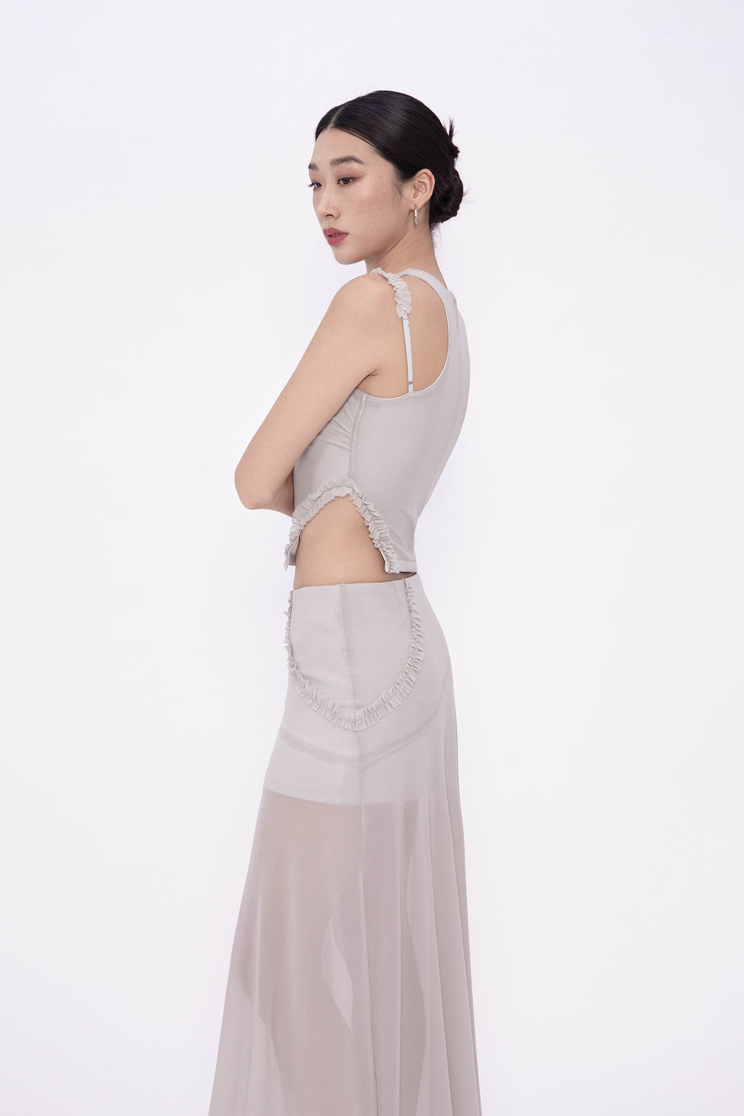 LANA SHEER SKIRT (GREY)