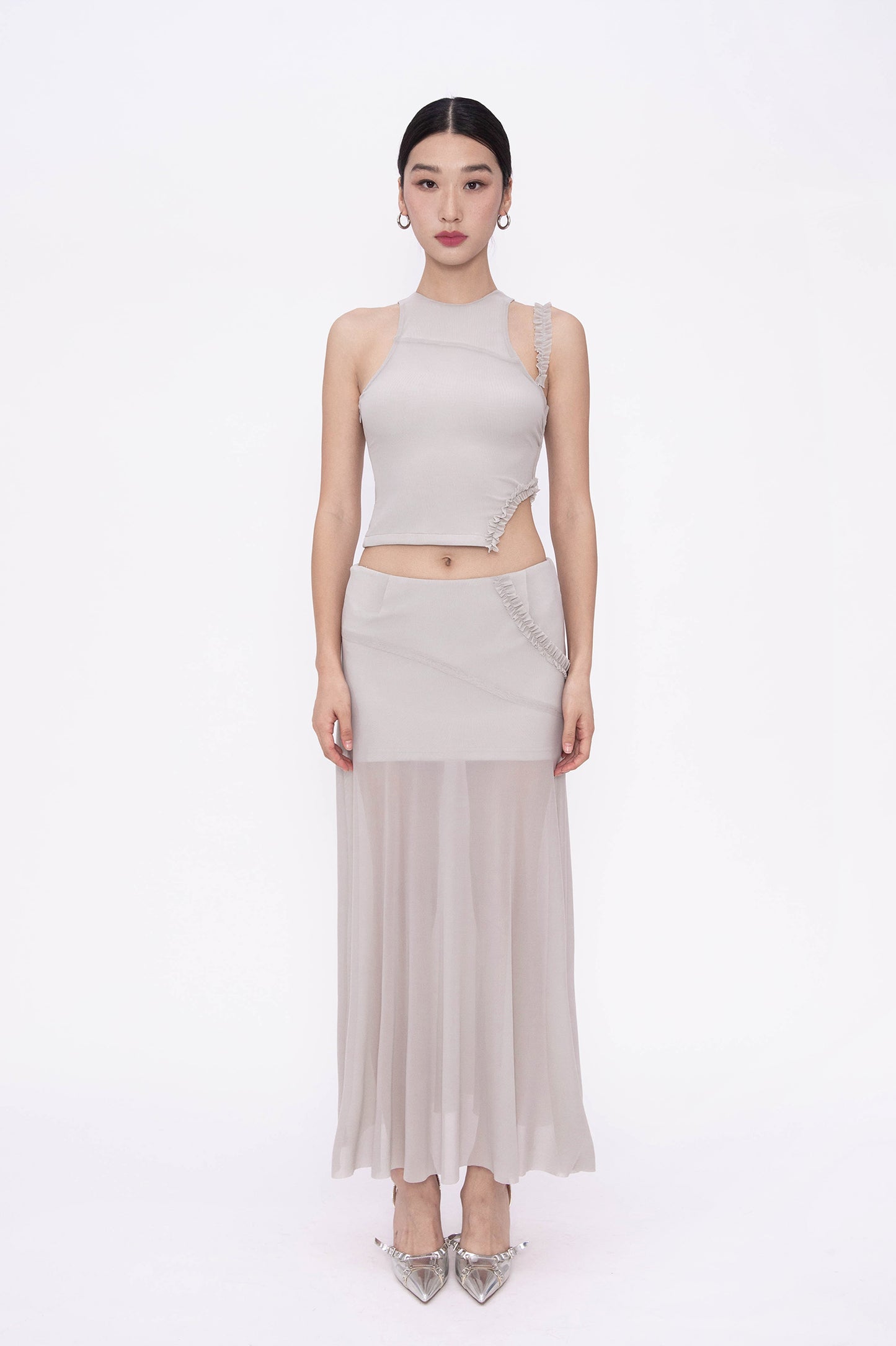 LANA SHEER SKIRT (GREY)