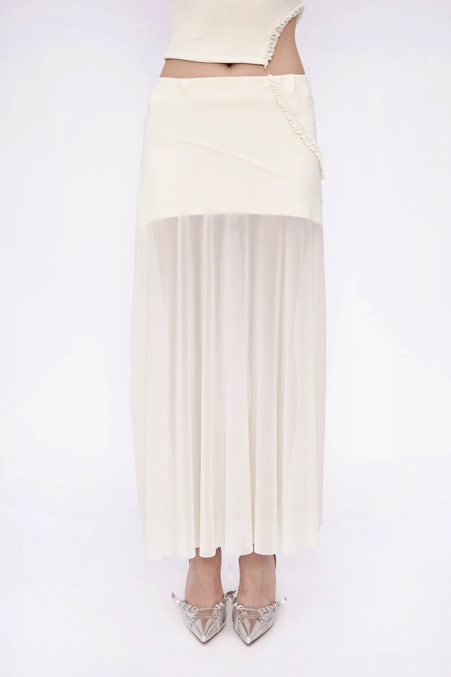 LANA SHEER SKIRT (PALE YELLOW)
