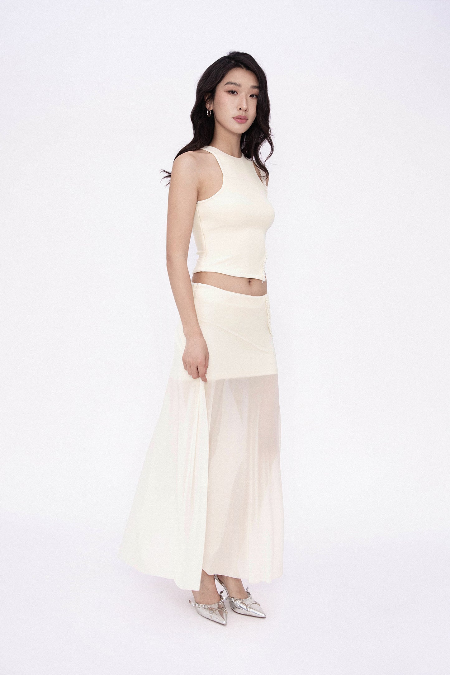 LANA SHEER SKIRT (PALE YELLOW)