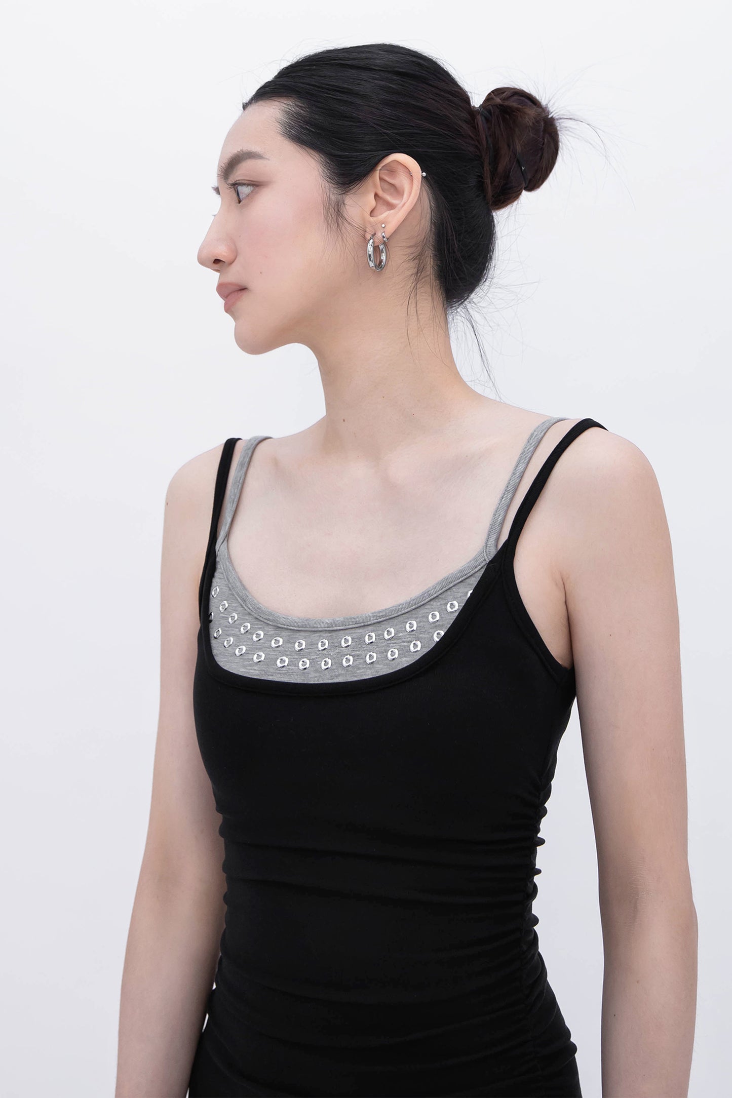 TWOEYE ASYMMETRICAL DRESS (BLACK)