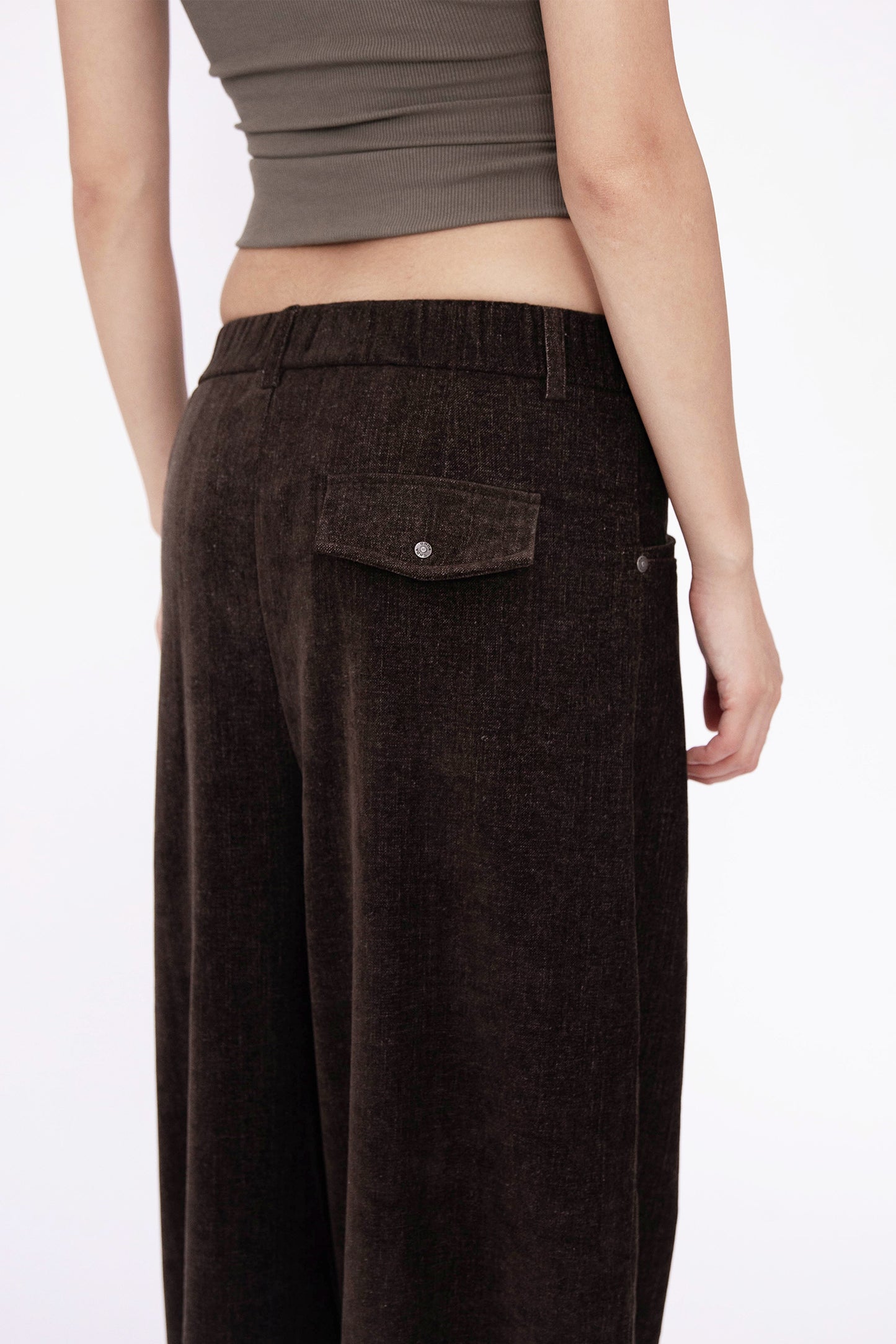 NORA VELVETY PANTS (BROWN)