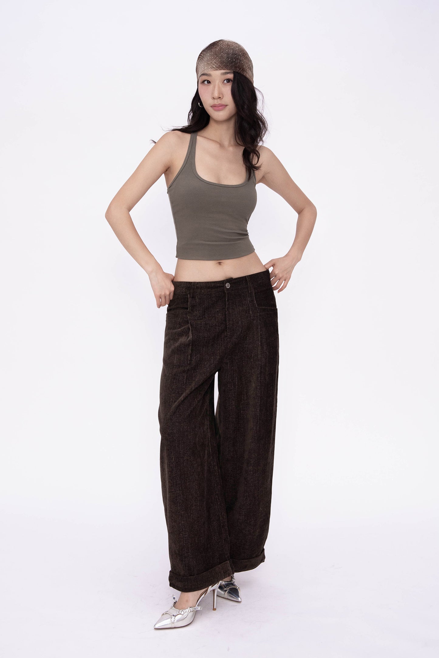 NORA VELVETY PANTS (BROWN)