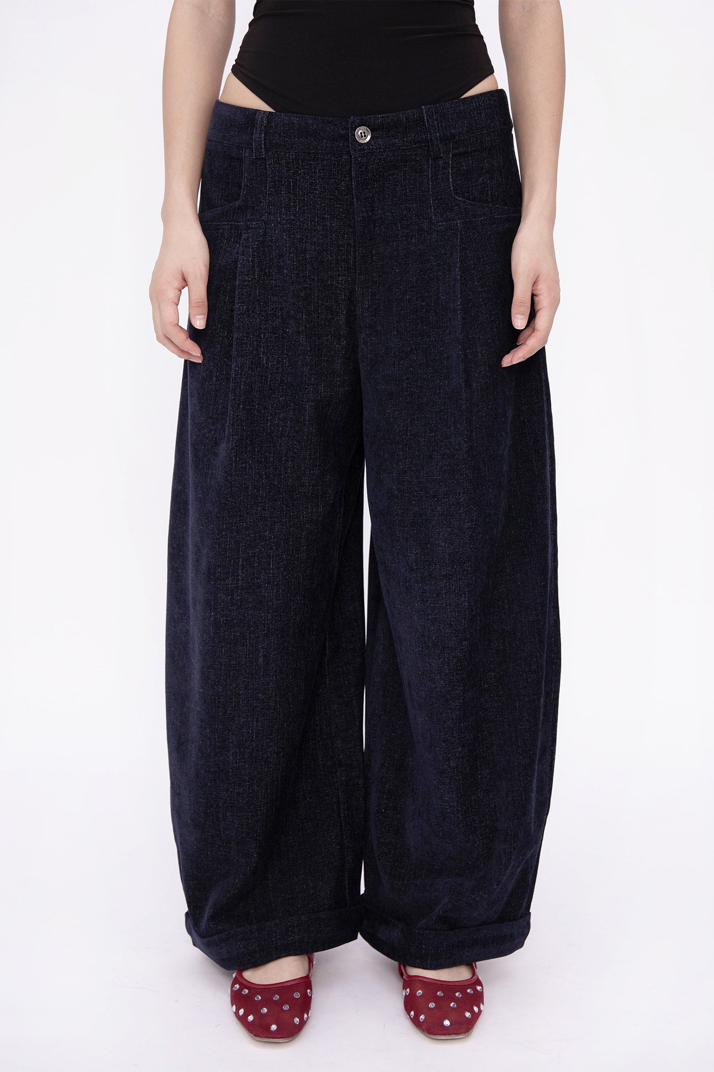 NORA VELVETY PANTS (DENIM BLUE)
