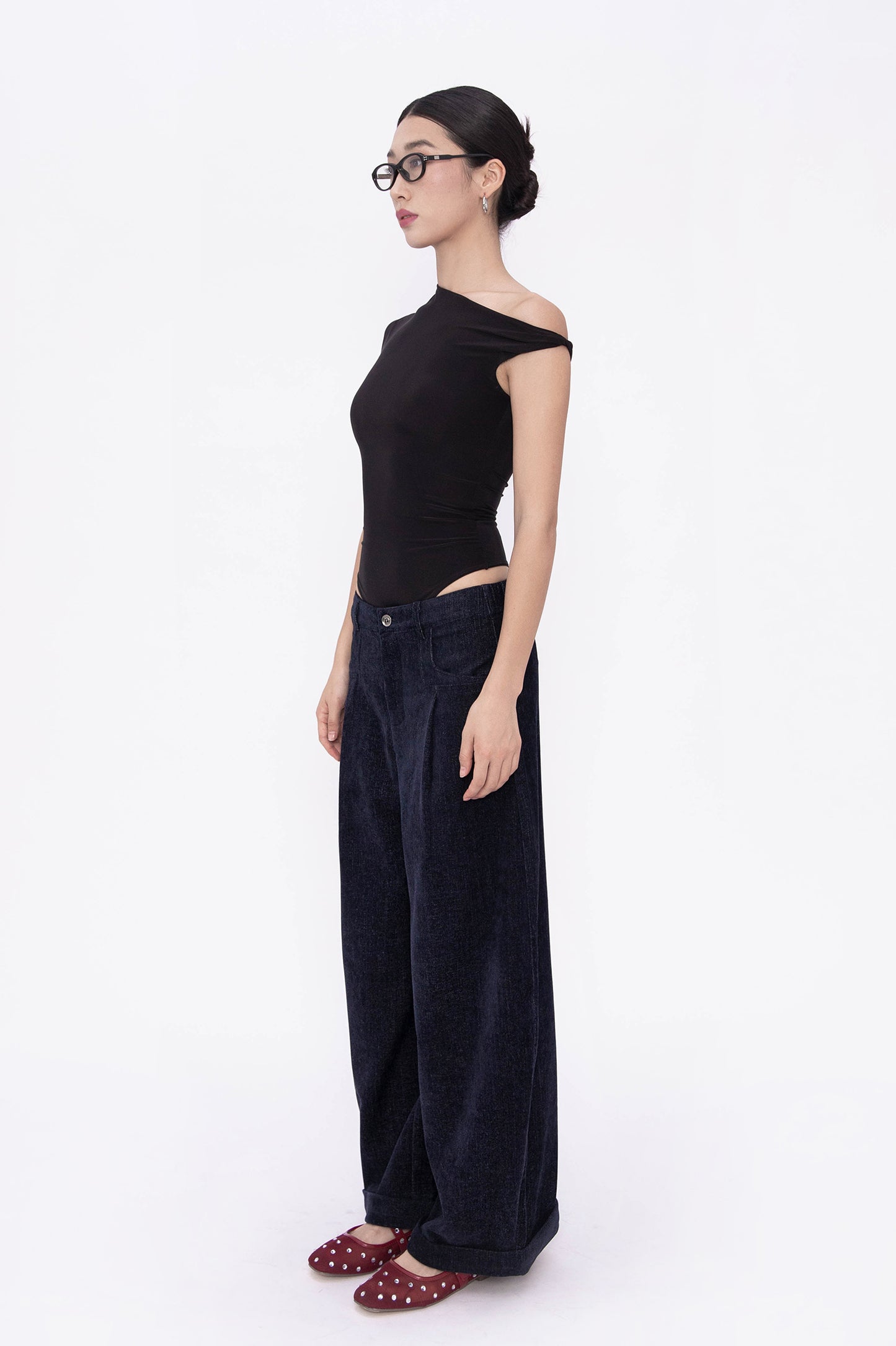 NORA VELVETY PANTS (DENIM BLUE)