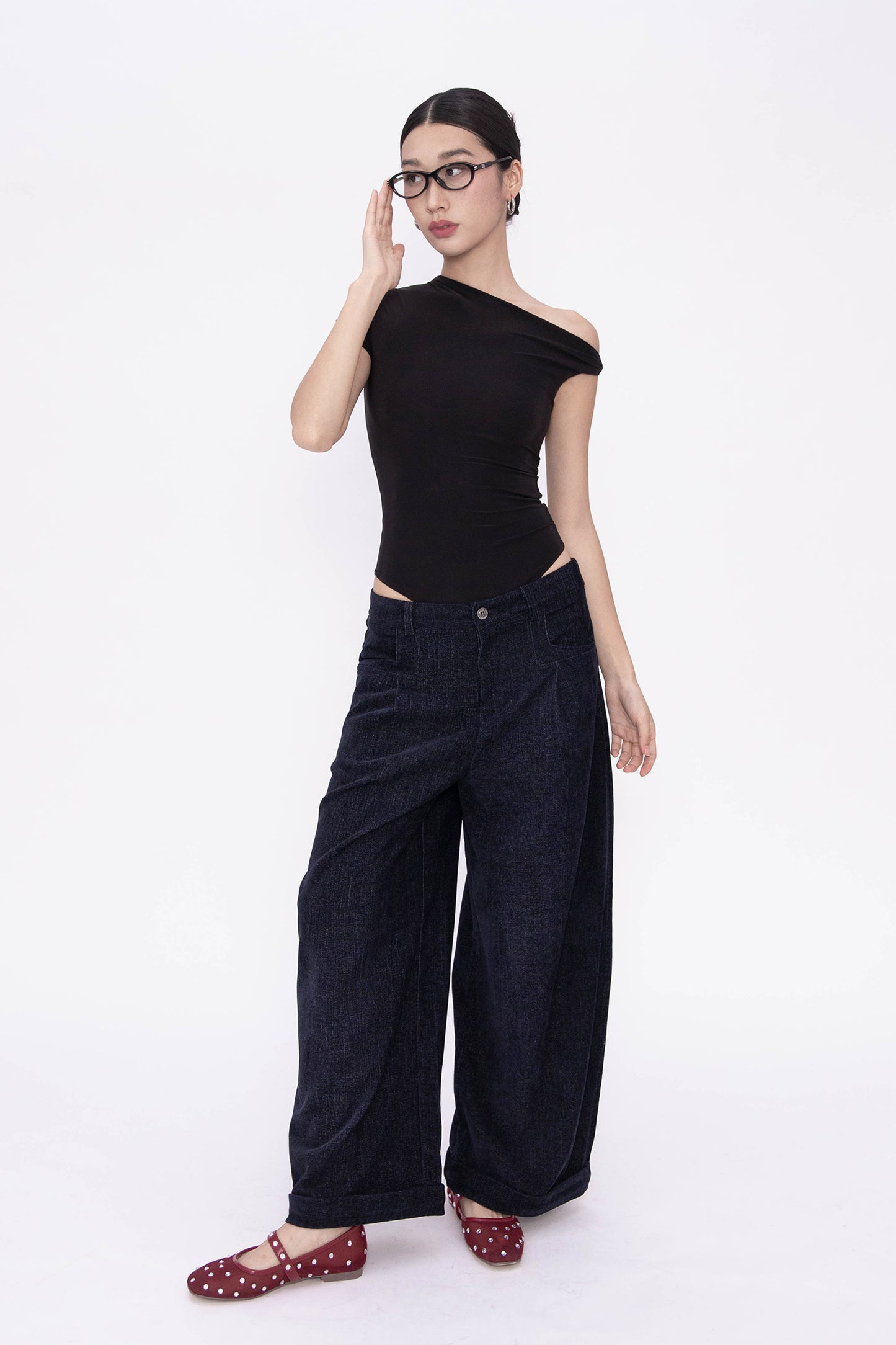 NORA VELVETY PANTS (DENIM BLUE)