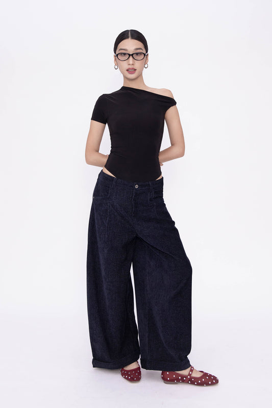 NORA VELVETY PANTS (DENIM BLUE)