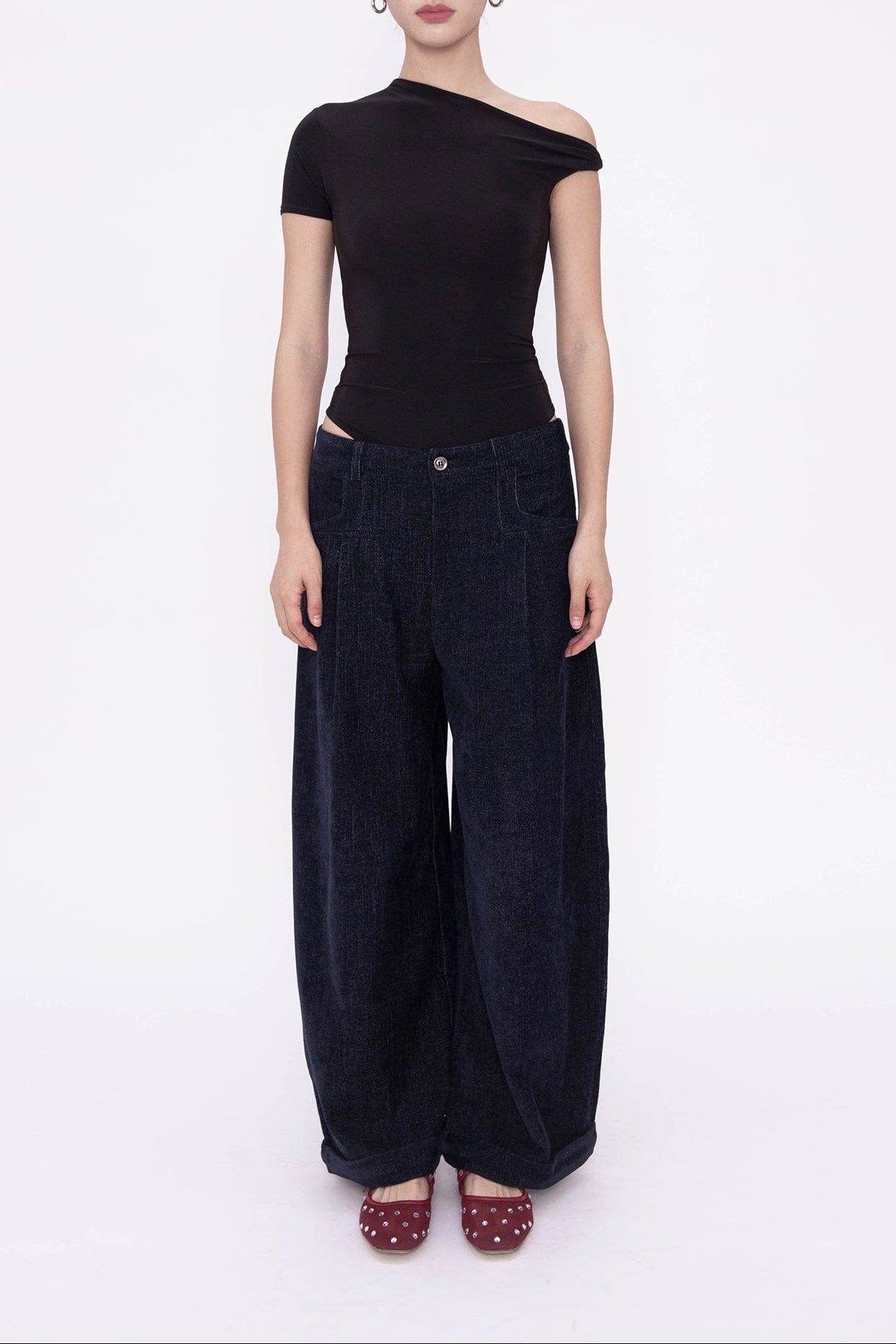 NORA VELVETY PANTS (DENIM BLUE)